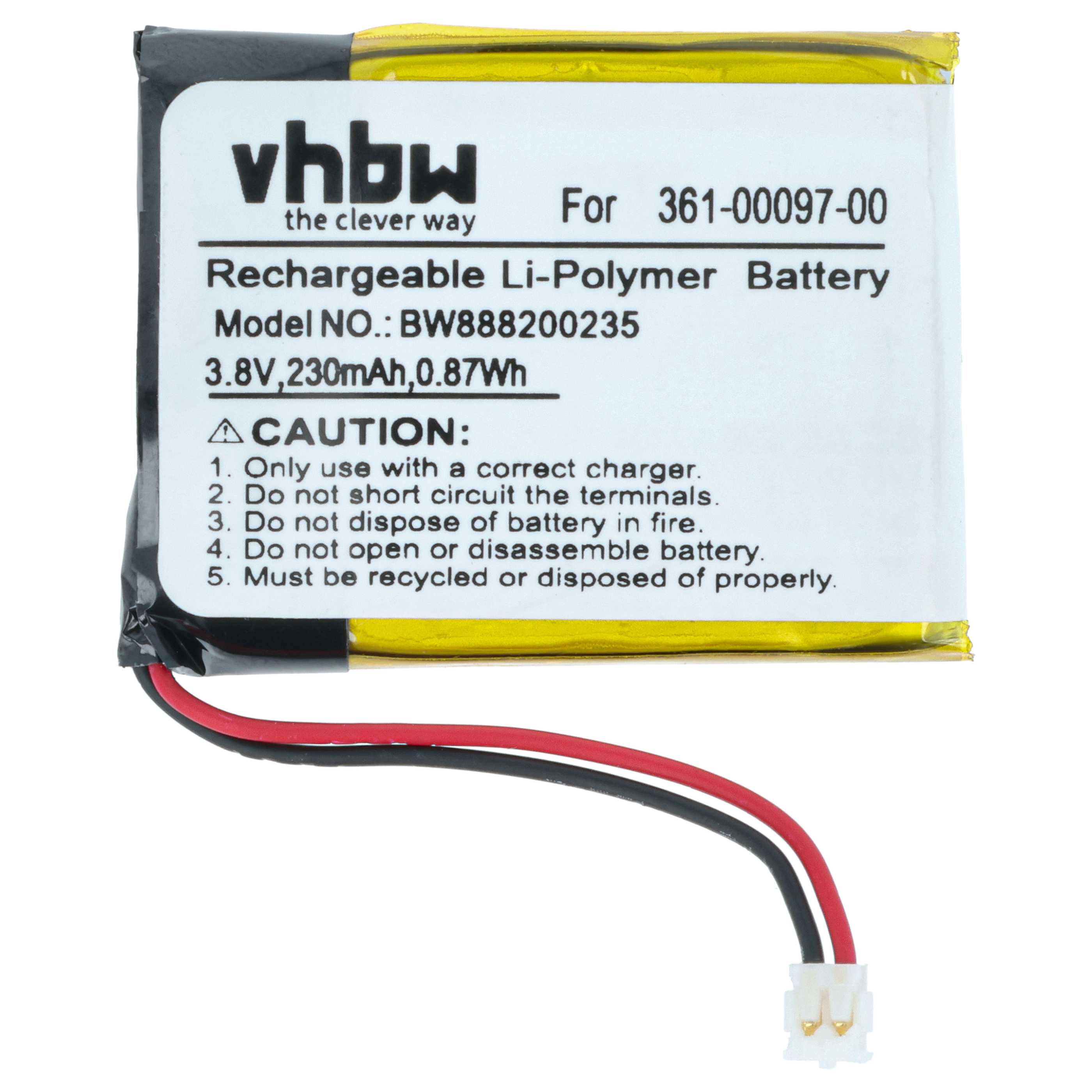 Smartwatch Battery Replacement for Garmin 361-00097-00 - 230 mAh 3.7 V Li-polymer