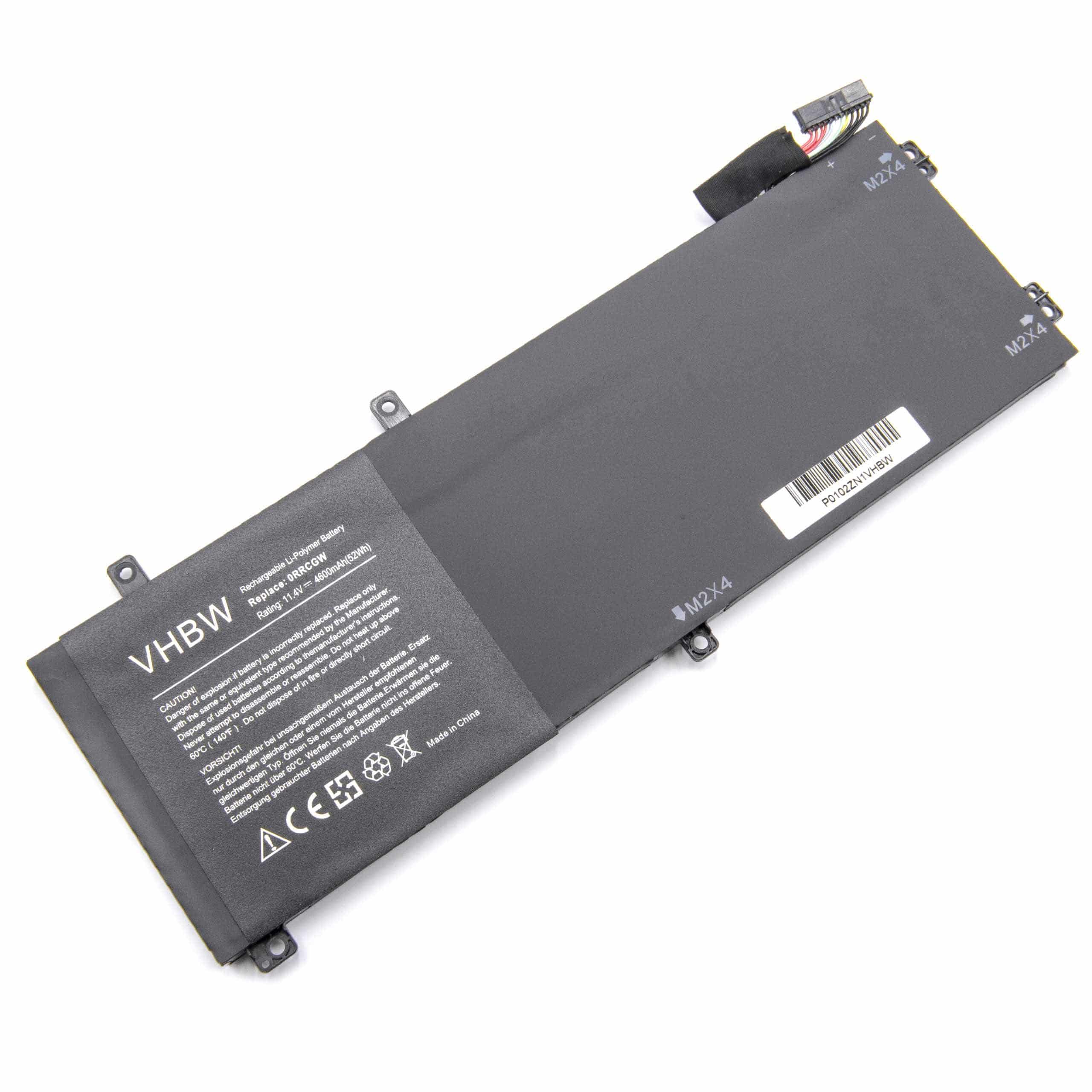 Batteria sostituisce Dell 6GTPY, 0RRCGW, 5041C, 5XJ28, 0GPM03 per notebook Dell - 4600mAh 11,4V Li-Poly nero