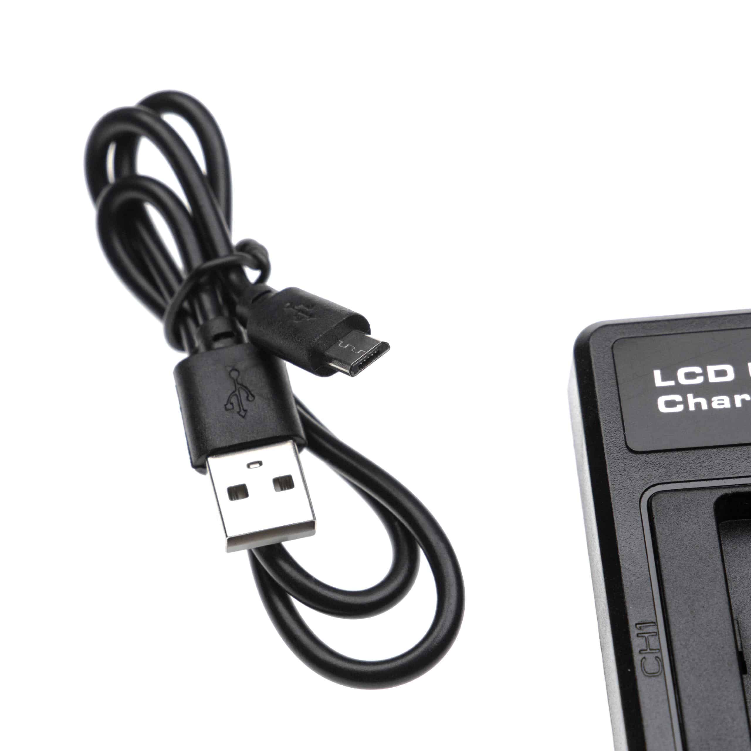 vhbw Cargador USB dual - Soporte carga con pantalla LC