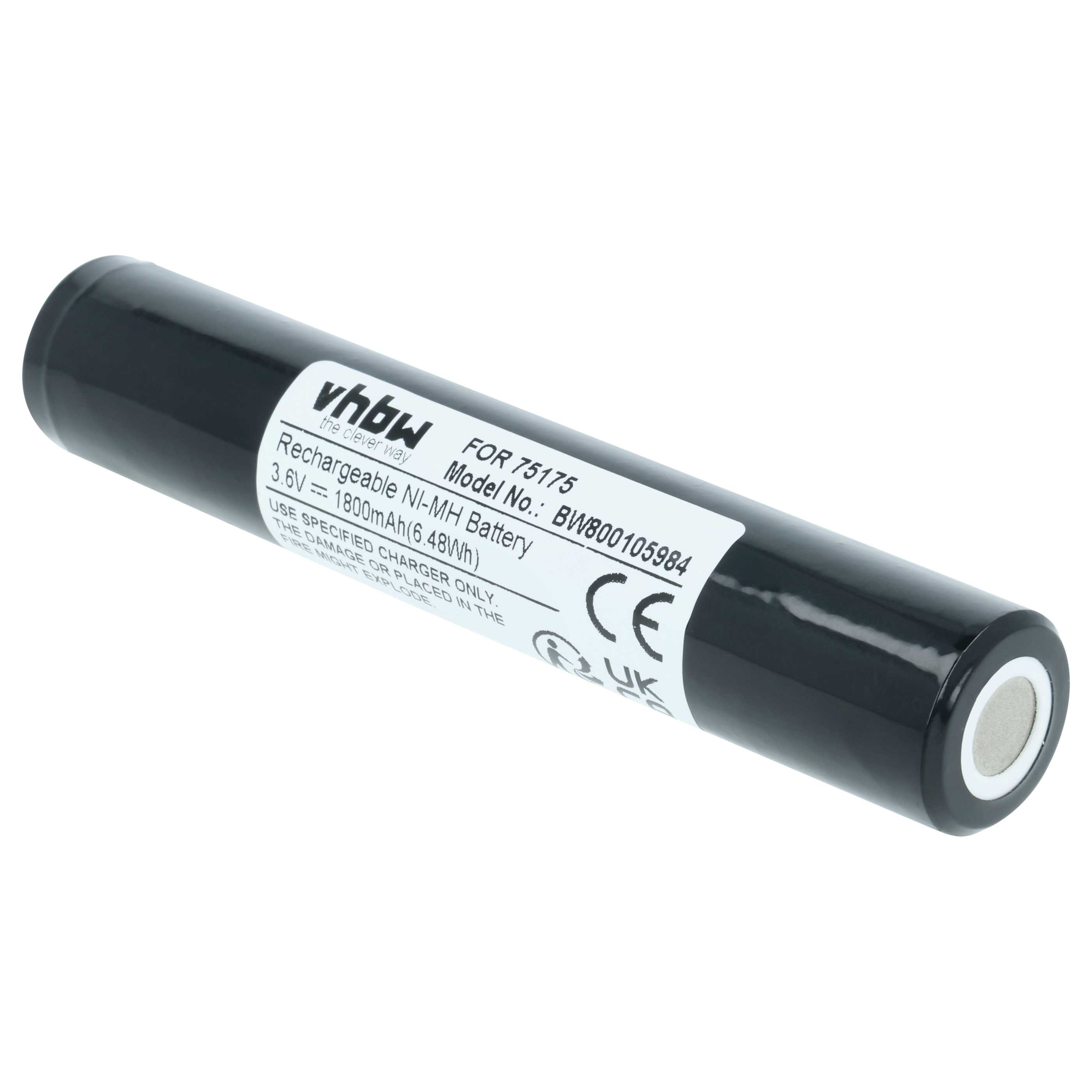 Torch - 2x Battery replaces Pelican Streamlight 75175, 75375 - 1800 mAh 3.6 V NiMH