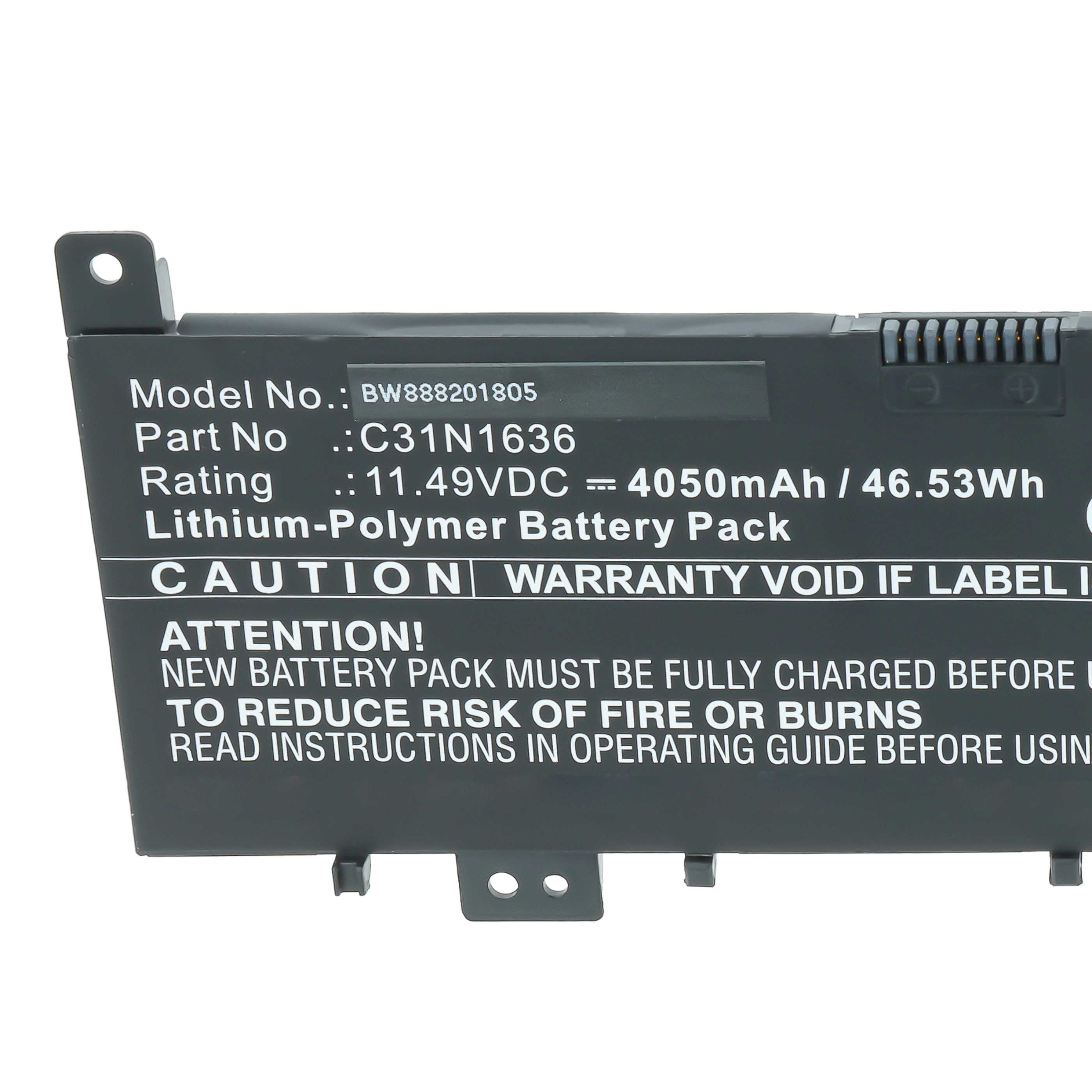 Akumulator do laptopa zamiennik Asus 0B200-02580100, 0B200-02580200, 0B200-02580000 - 4050 mAh 11,49 V LiPo