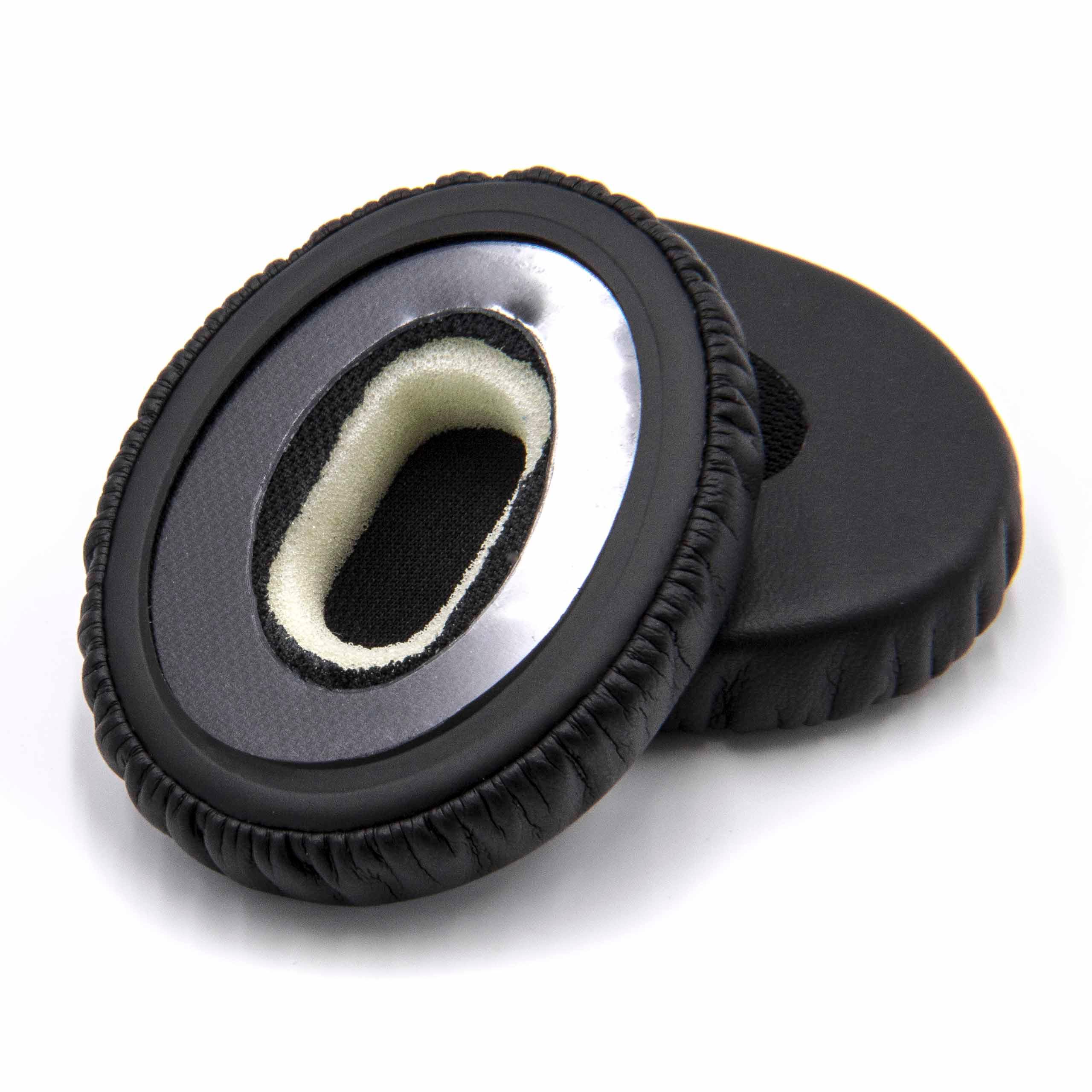 2x Ohrenpolster passend für Bose OnEar Kopfhörer u.a. - Synthesefaser, 5,6 cm Außendurchmesser, Schwarz