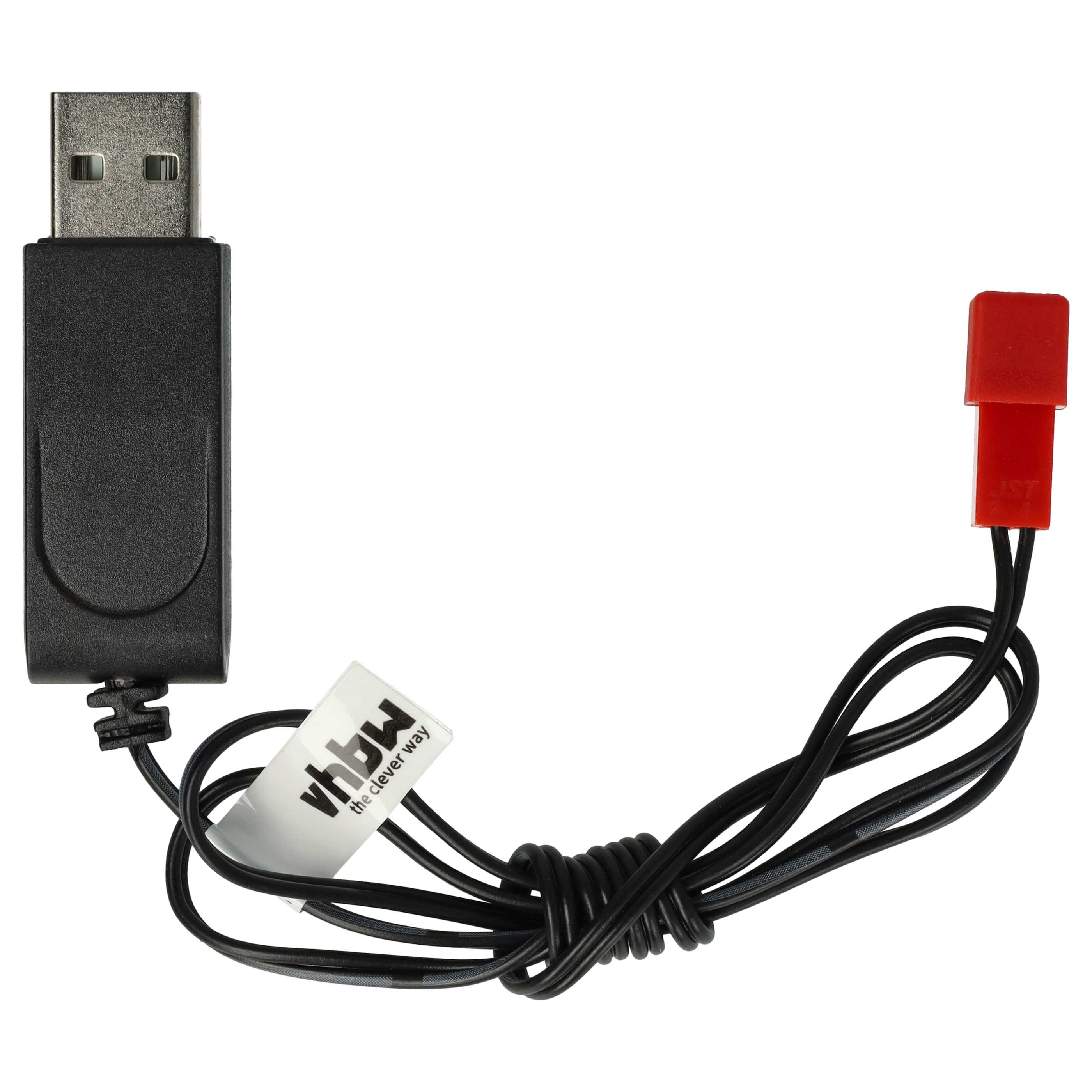 USB Charging Cable suitable for RC Batteries with JST Connector, RC Model Making Battery Packs - 60 cm 6 V