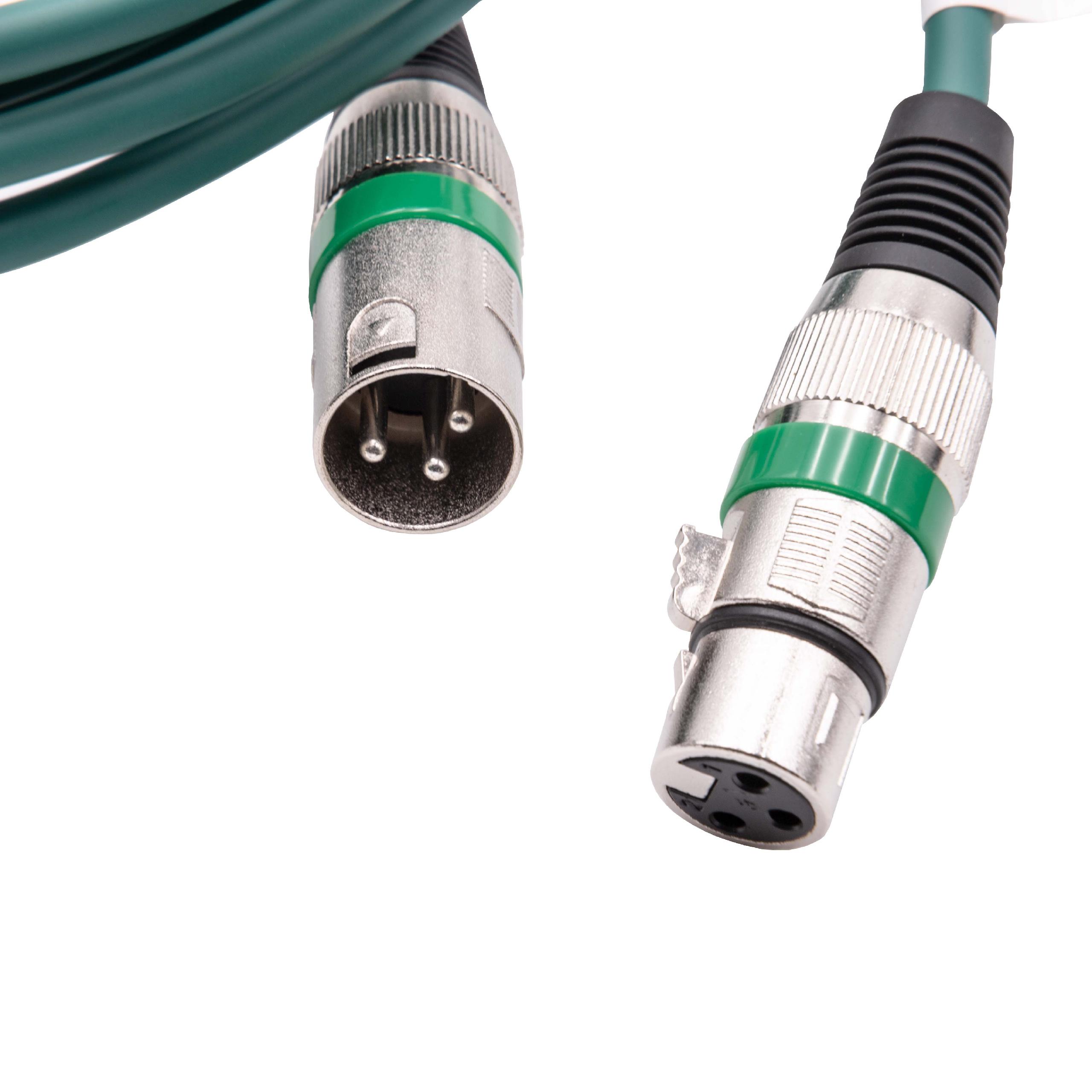 Kabel DMX do oświetlenia reflektorów - wtyk XLR na gniazdo XLR Buchse, 2 m, zielony