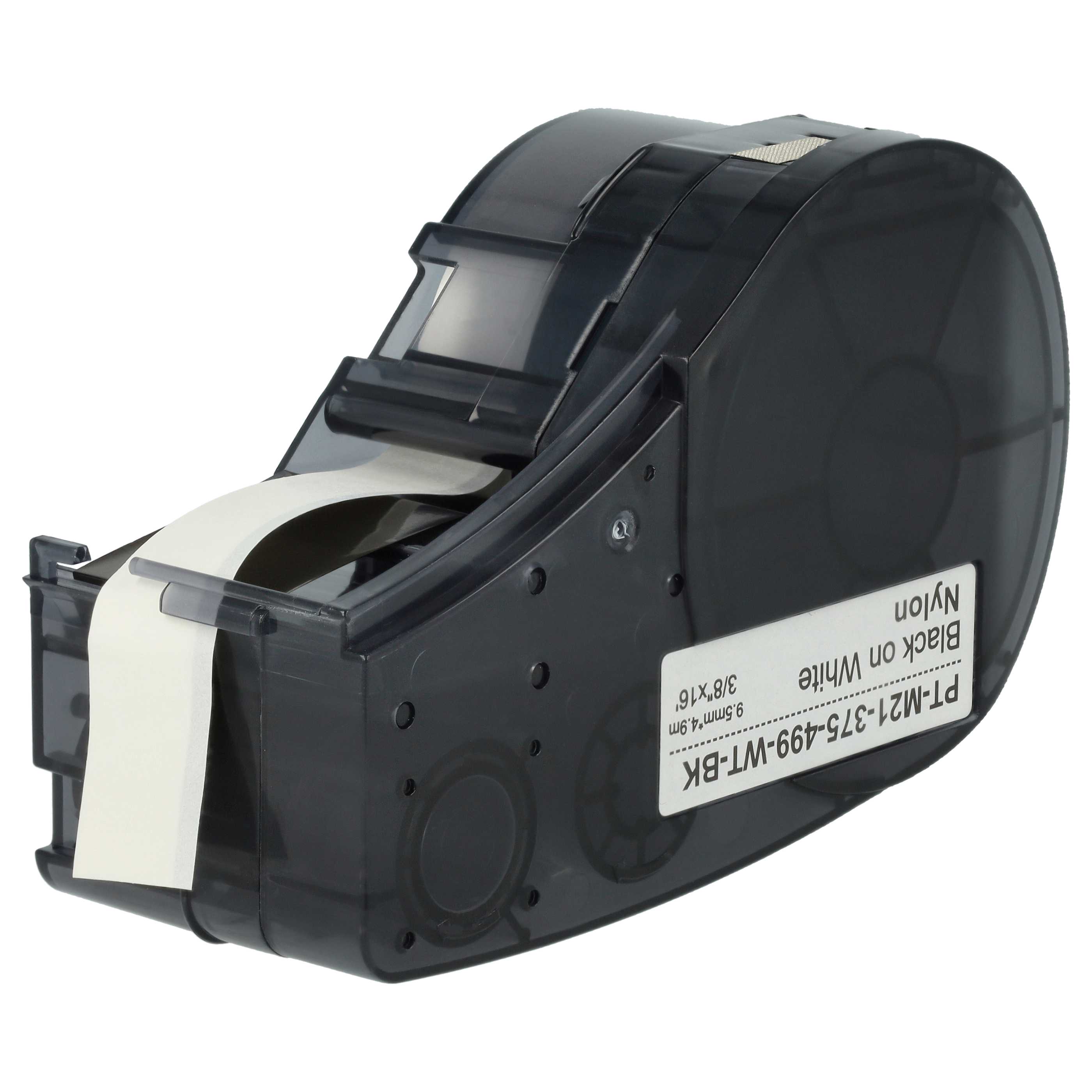 Label Tape as Replacement for Brady M21-375-499 - 9.53 mm Black to White, Nylon Cloth Polyamid