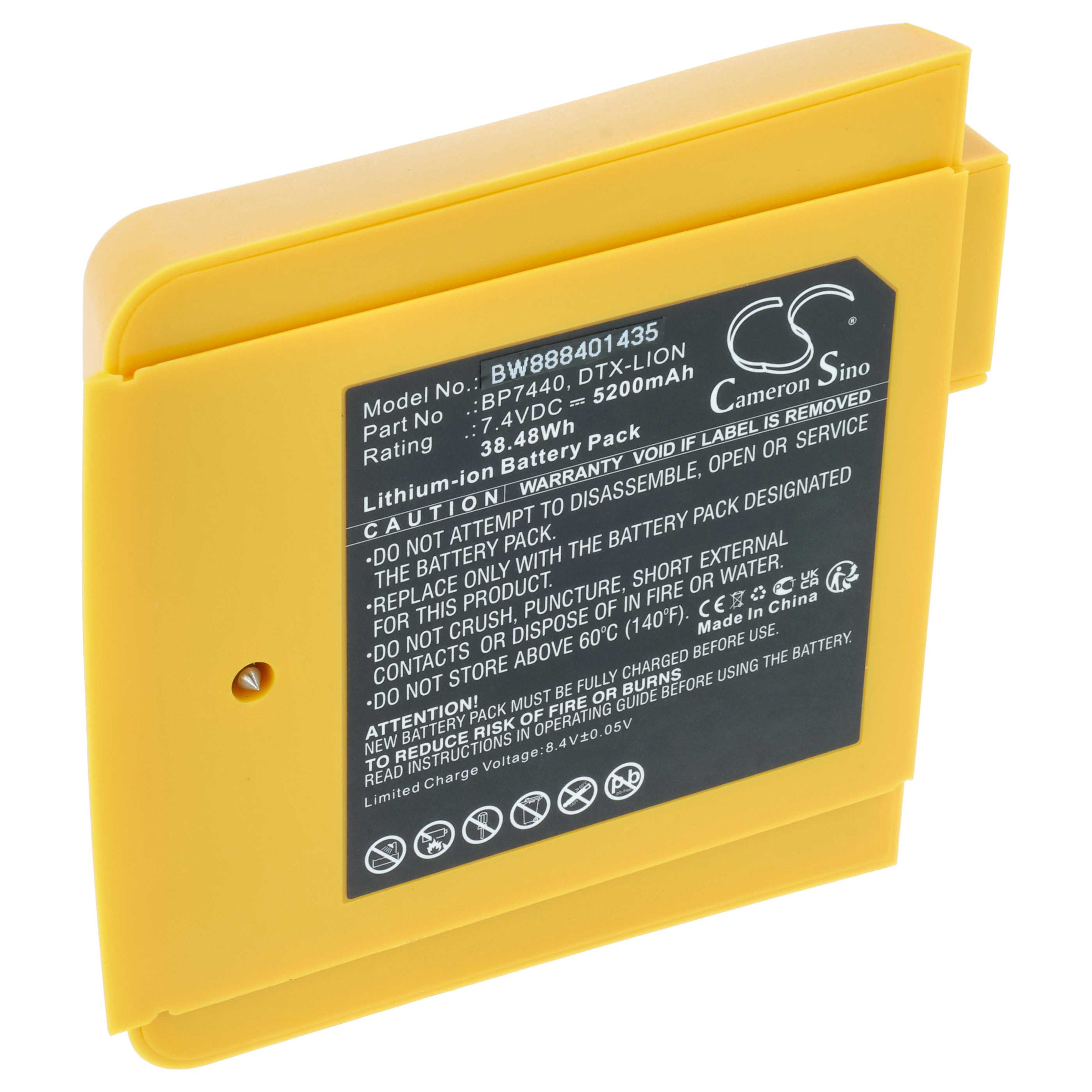 Messtechnik-Akku als Ersatz für Fluke DTX-LION, BP7440 für Fluke - 5200mAh 7,4V Li-Ion