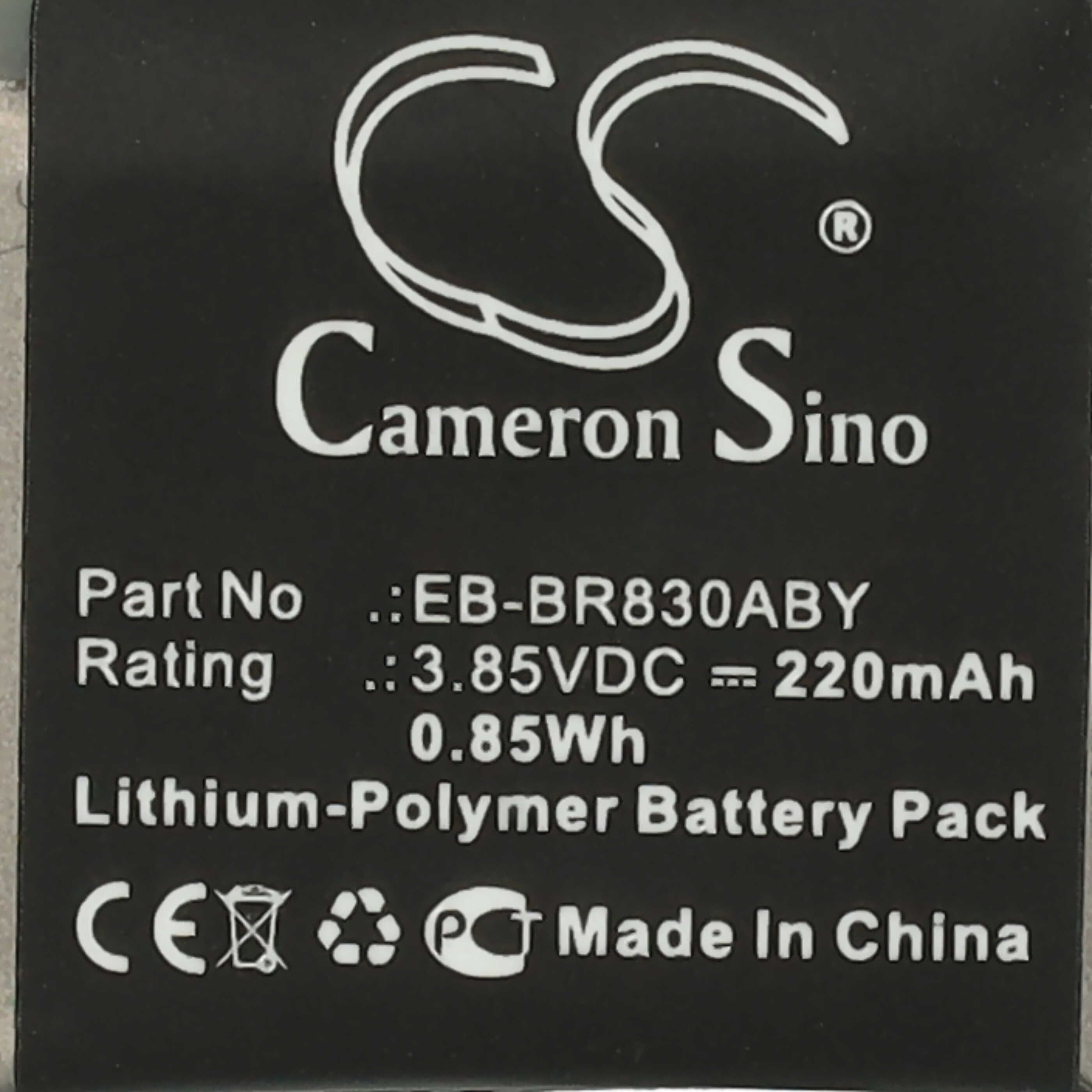 Smartwatch Battery replaces Samsung EB-BR830ABY, GH43-04968A - 220 mAh 3.85 V Li-polymer + Tools