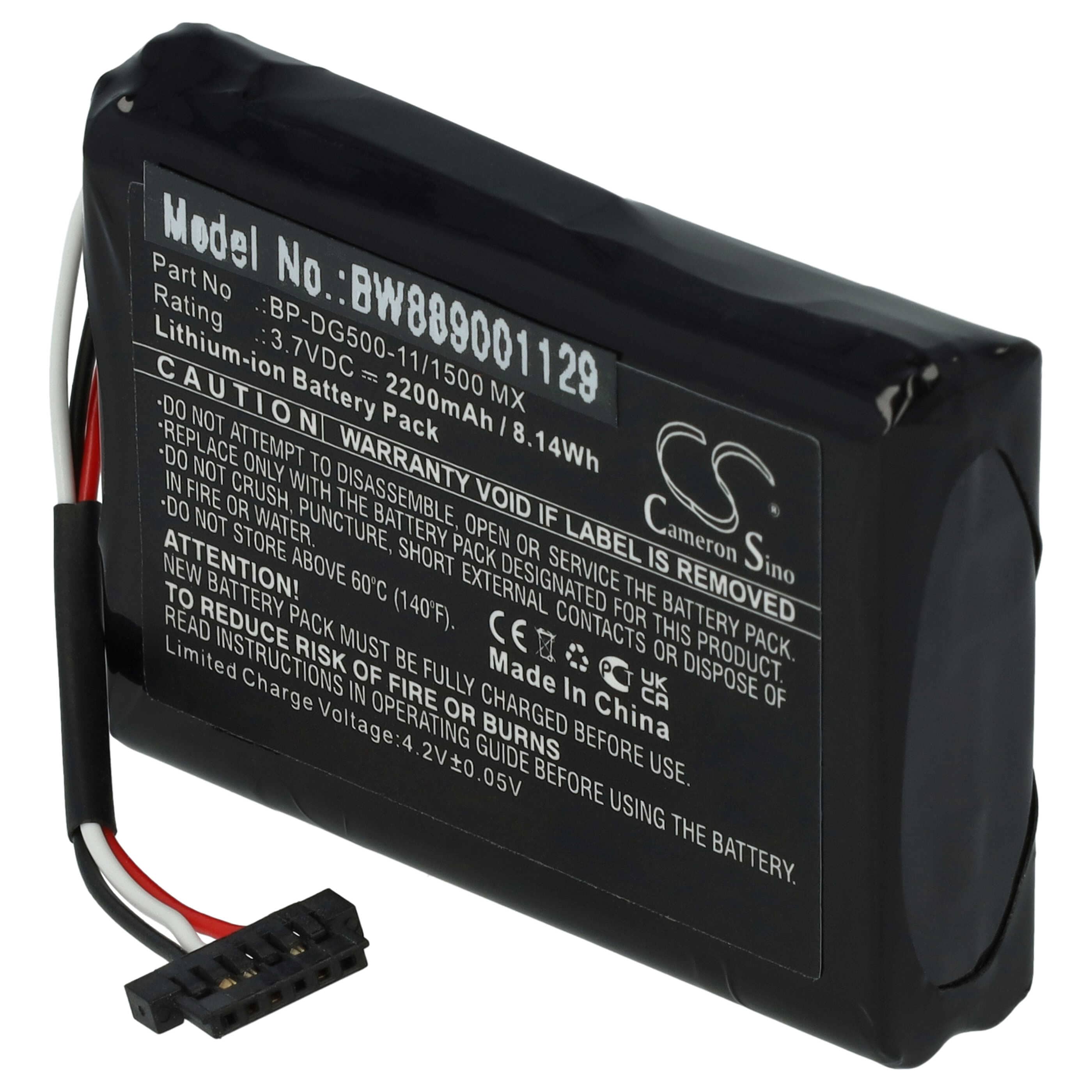 GPS Radcomputer-Akku als Ersatz für Magellan BP-DG500-11/1500 MX - 2200mAh 3,7V Li-Ion