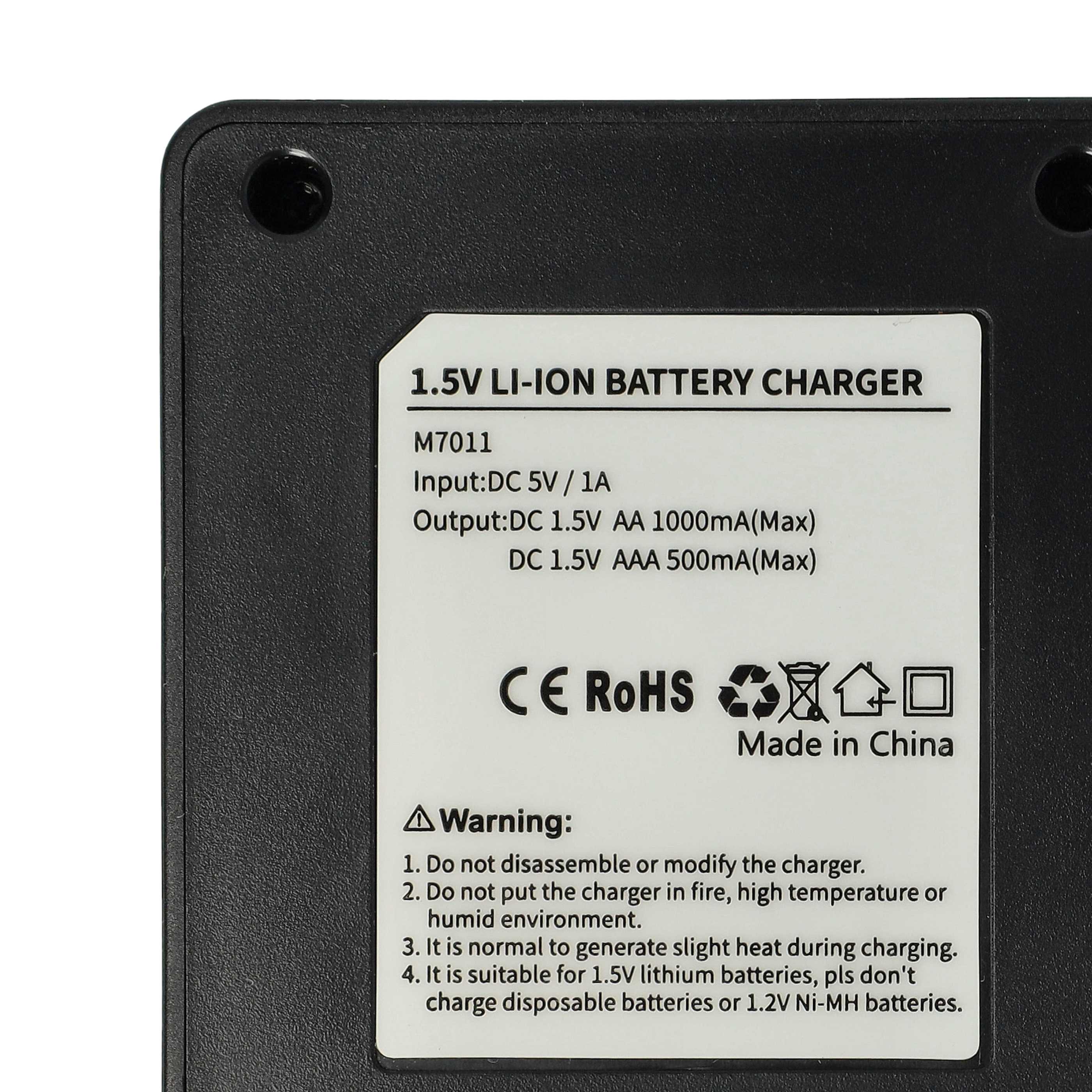 Cargador micro-USB 4 compartimentos para baterías, celdas AA, AAA Li-Ion 
