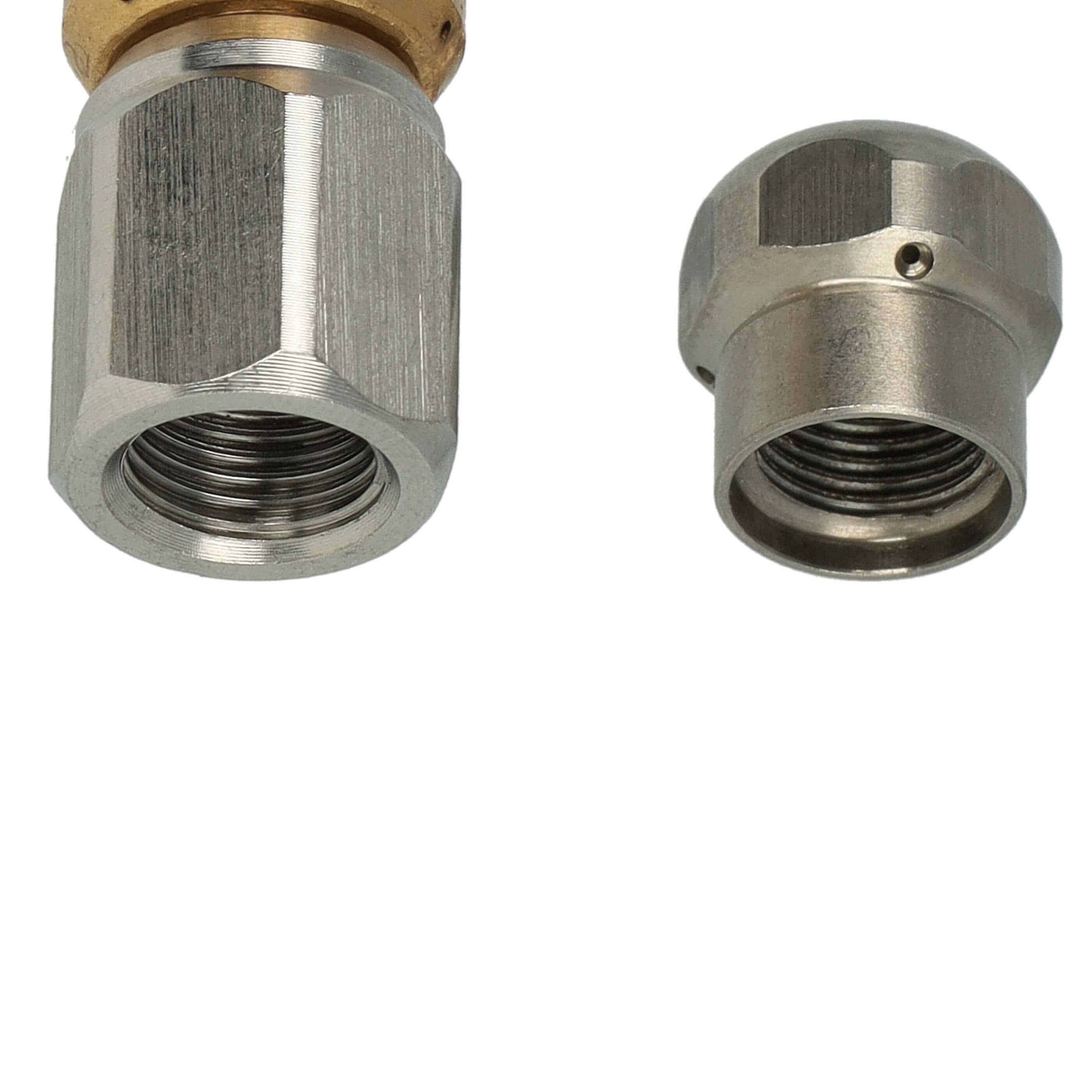 2x Pipe Cleaning Nozzles as Replacement for Kränzle KNF045 - Stainless Steel, Fixed + Rotatable