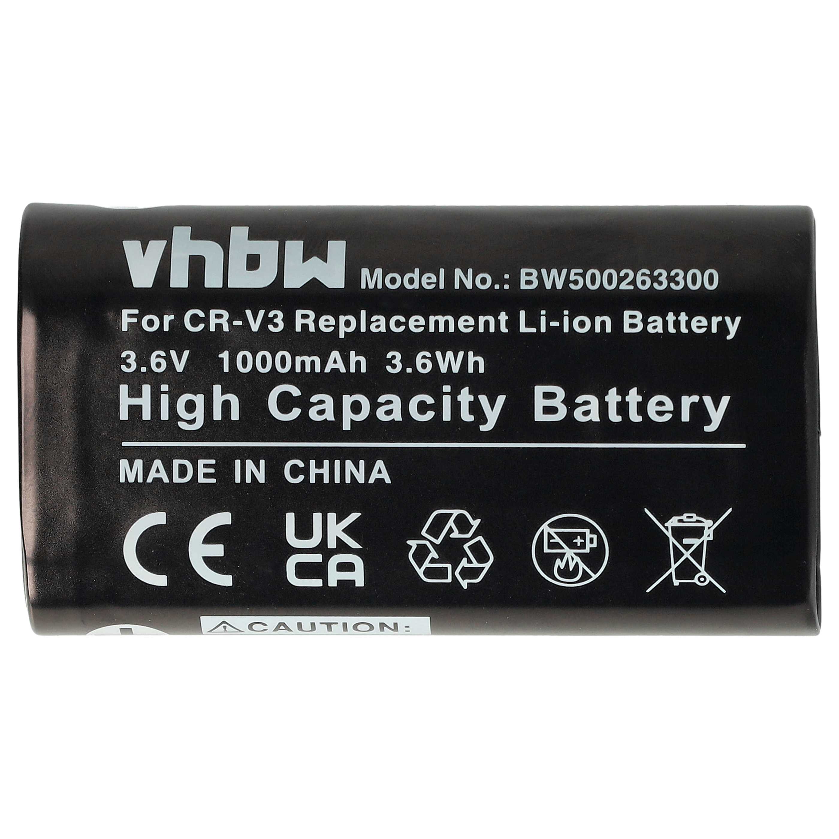 2x Battery replaces RV3, RCR-V3, LB01, LB-01, CR-V3P, CR-V3 - 1000mAh, 3.6V, Li-Ion