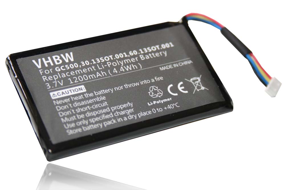 GPS Battery Replacement for Navigon GC500, 60.13SOT.001, 30.13SOT.001 - 1200mAh, 3.7V