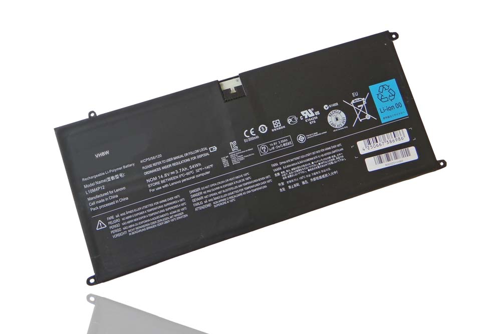 Notebook-Akku als Ersatz für Lenovo L10M4P12, 121500093 - 3600mAh 14,8V Li-Polymer
