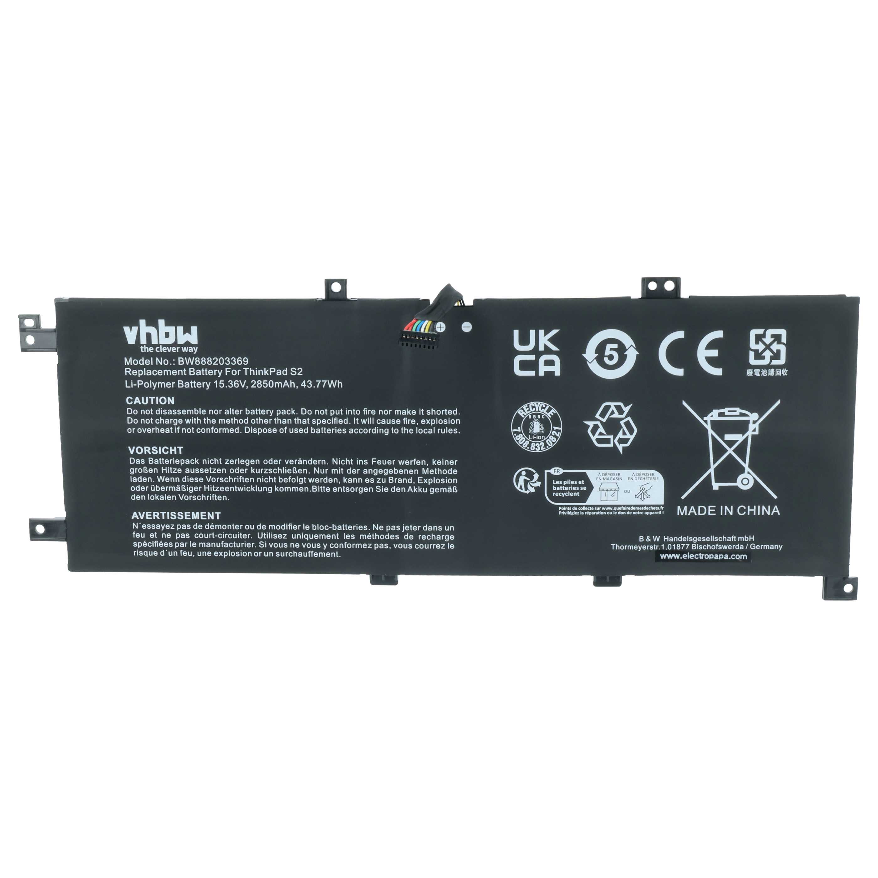 Akumulator do laptopa zamiennik Lenovo 02DL031, 02DL032, 02DL030, 5B10W13933 - 2850 mAh 15,36 V LiPo