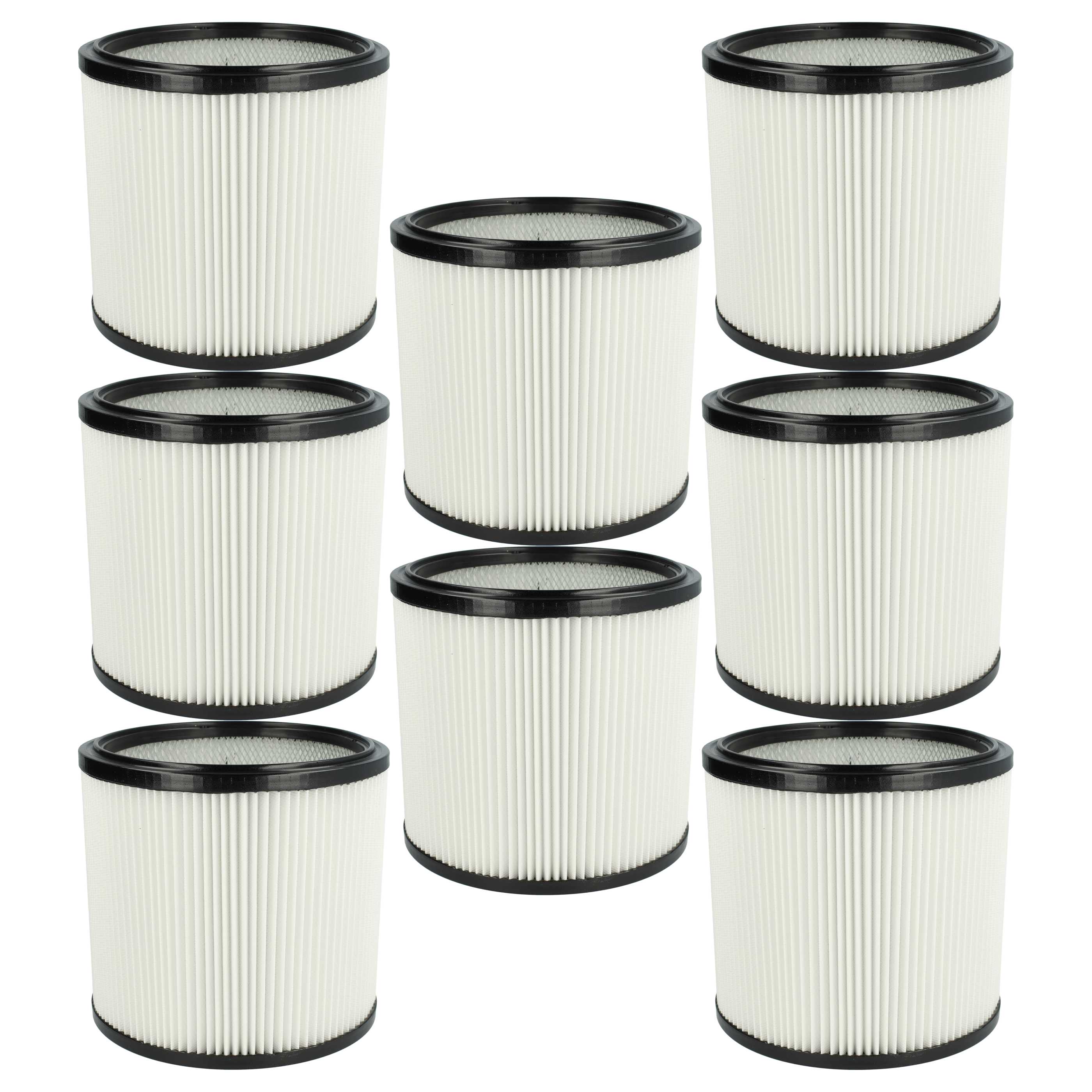 8x Filtercartridge filter replaces Starmix 413525, 4011240413525 for Starmix Vacuum Cleaner, black / white