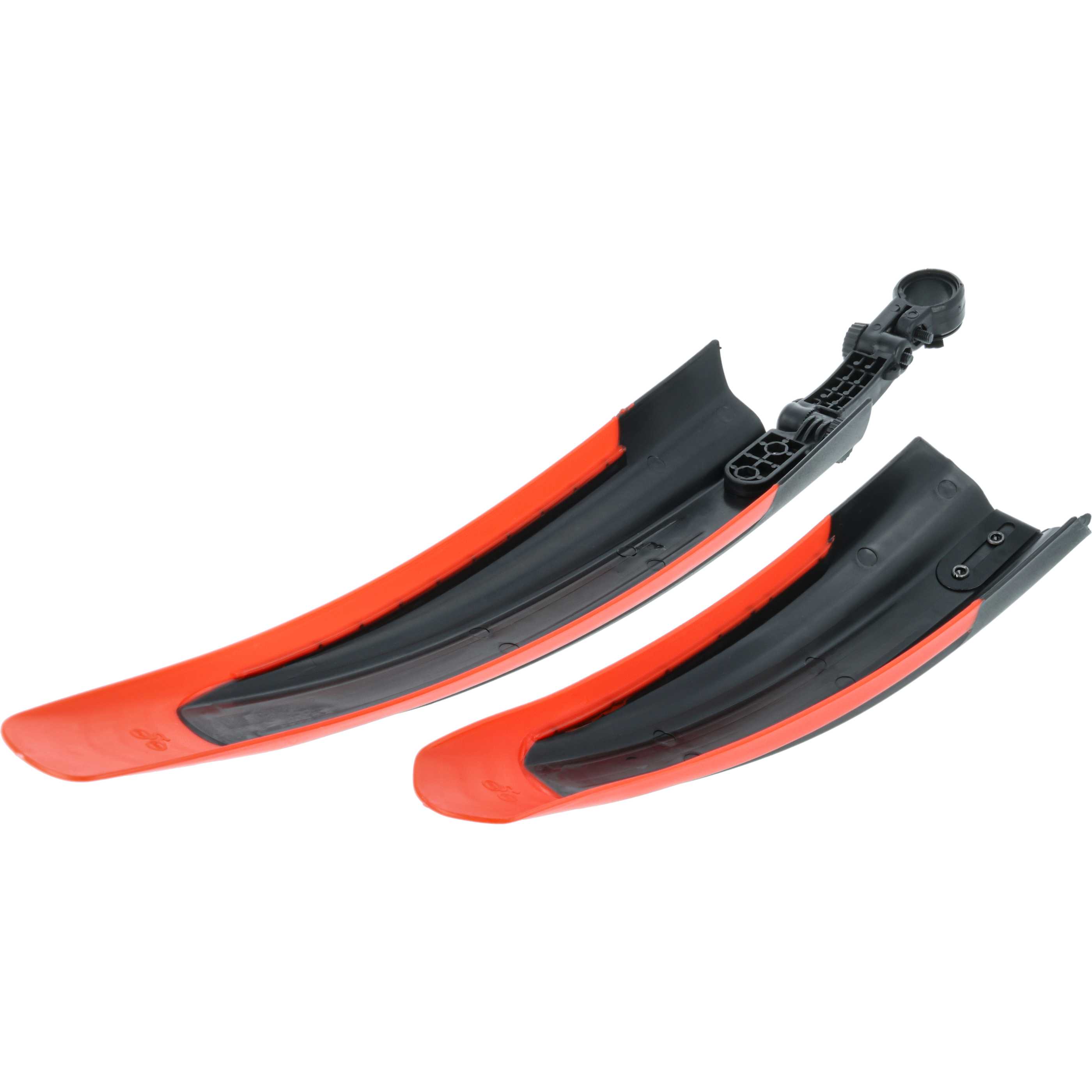 2x Mud Guard for Front Wheel, Back Wheel suitable for Mountain Bikes with 24/26" Tyres - black / red