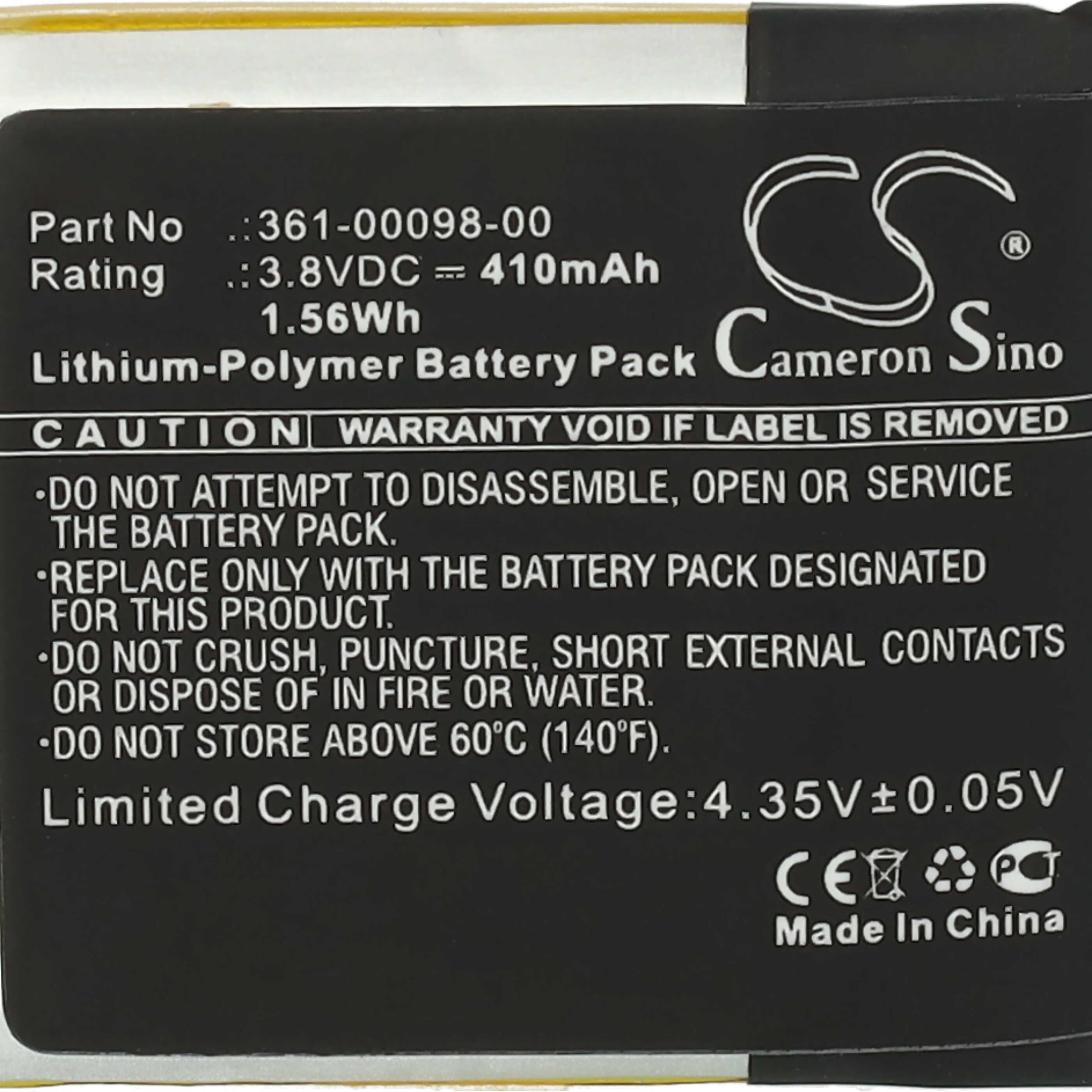 Smartwatch Battery replaces Garmin 361-00098-00 - 410 mAh 3.8 V Li-polymer + Tools