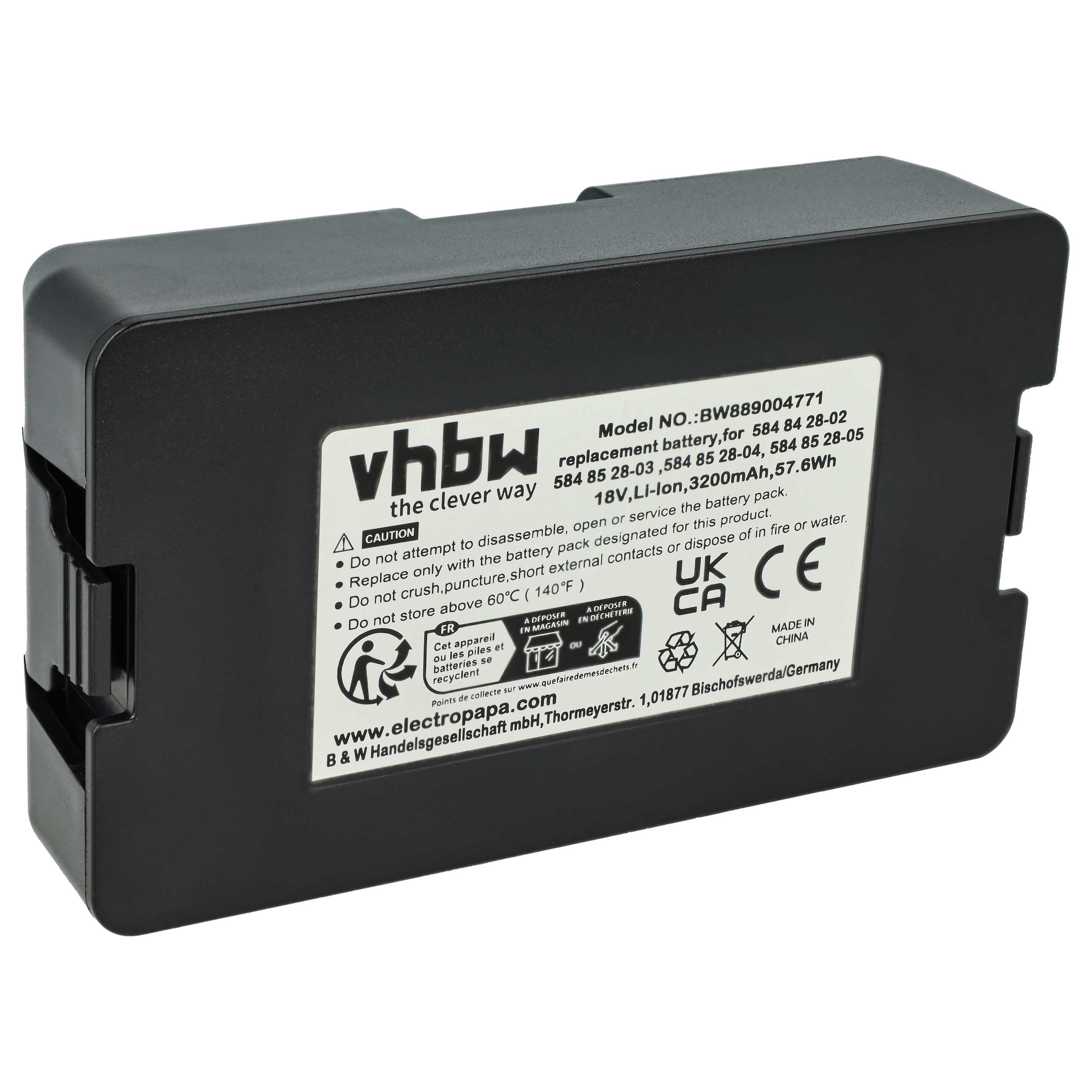 Batteria sostituisce Flymo 5848428-02, 5848228-01, 584 84 28-02 per tagliaerba McCulloch - 3,2Ah 18V Li-Ion