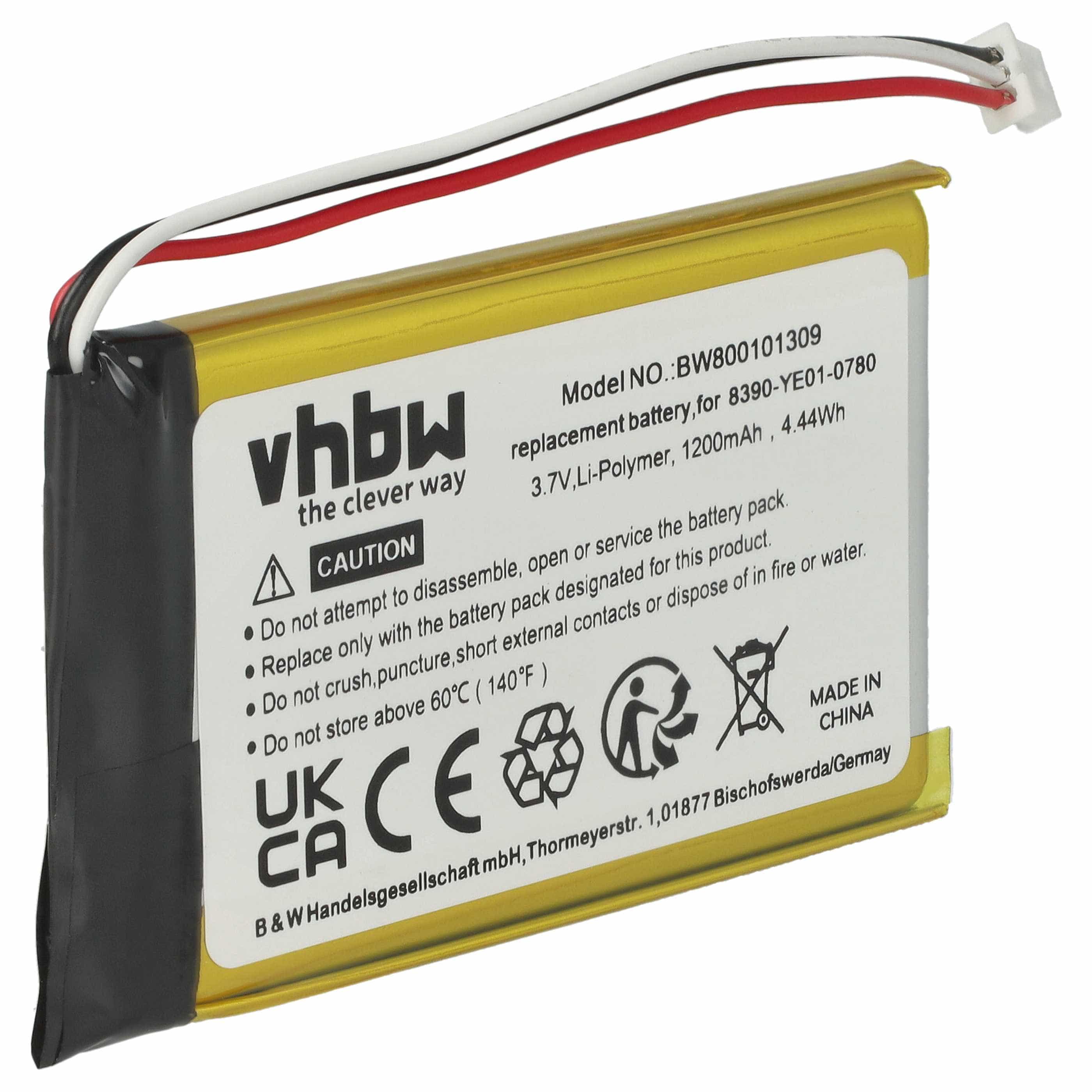Akumulator do nawigacji GPS zamiennik Magellan 384.00019.005, 0829FL22538 - 1200 mAh 3,7 V LiPo