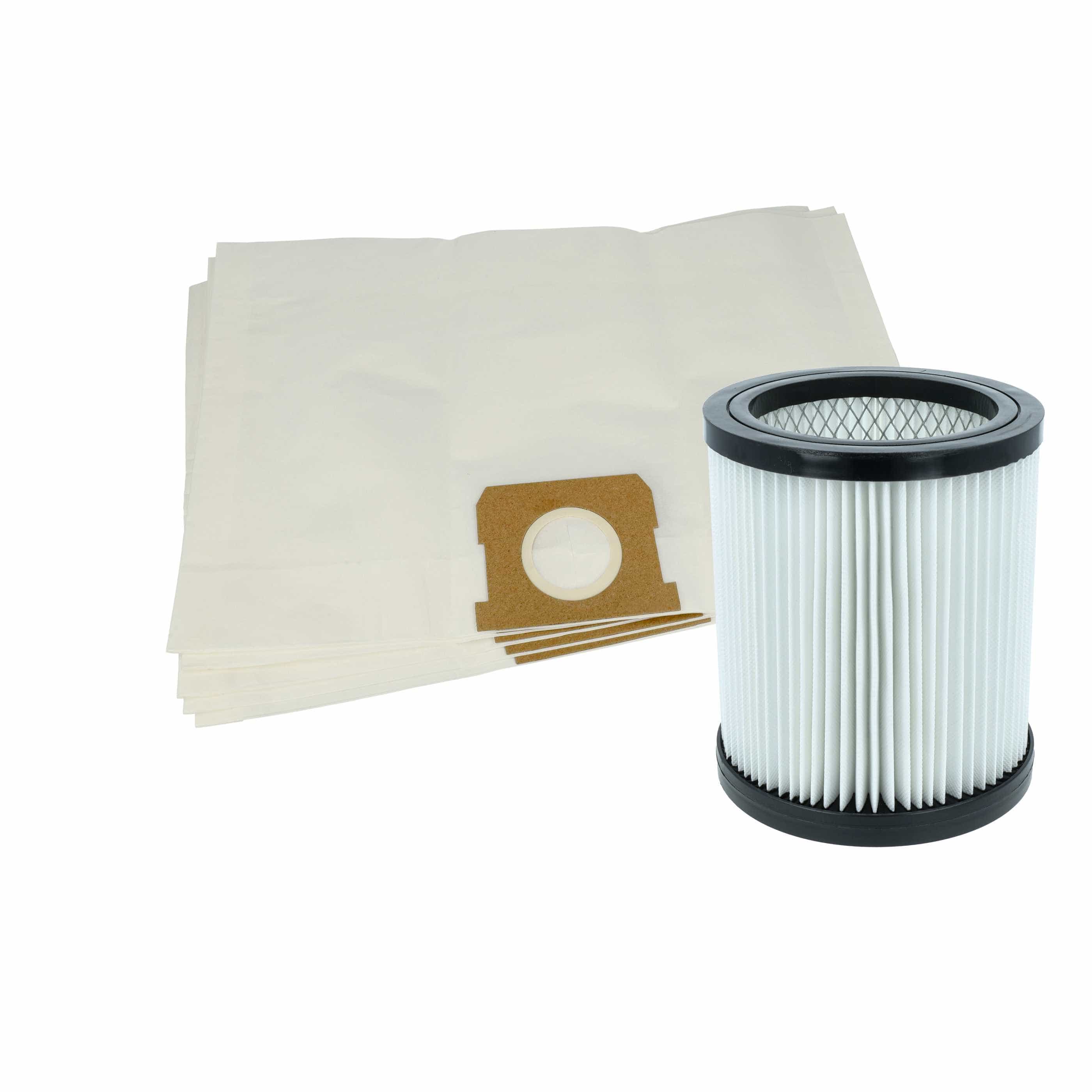 Kit filtre + sac 6 pcs (papier) remplace Parkside 30250100, 91096424, 91105505 pour aspirateur Parkside