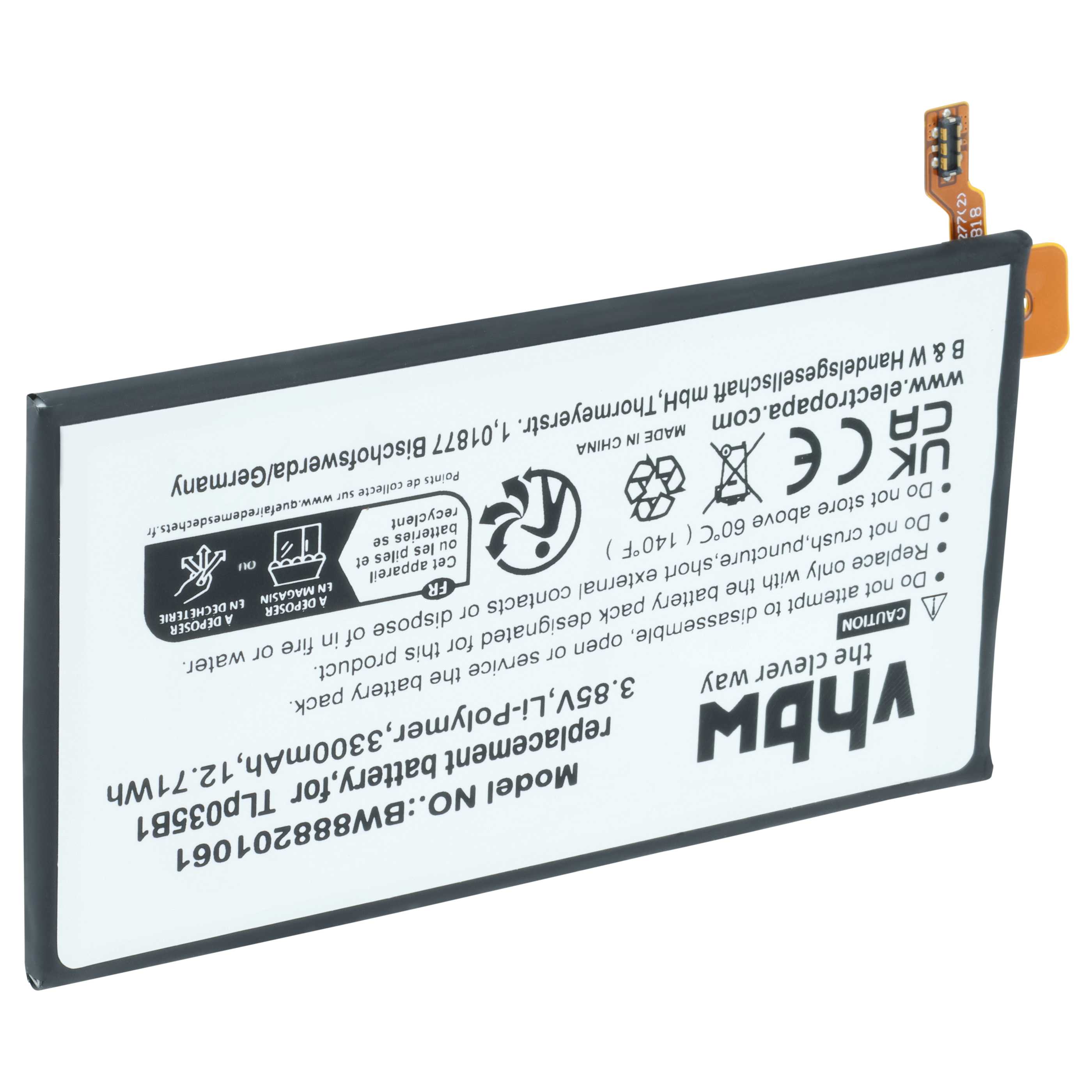 Akumulator do telefonu smartfona zamiennik BlackBerry TLp035B1 - 3300 mAh 3,85 V LiPo