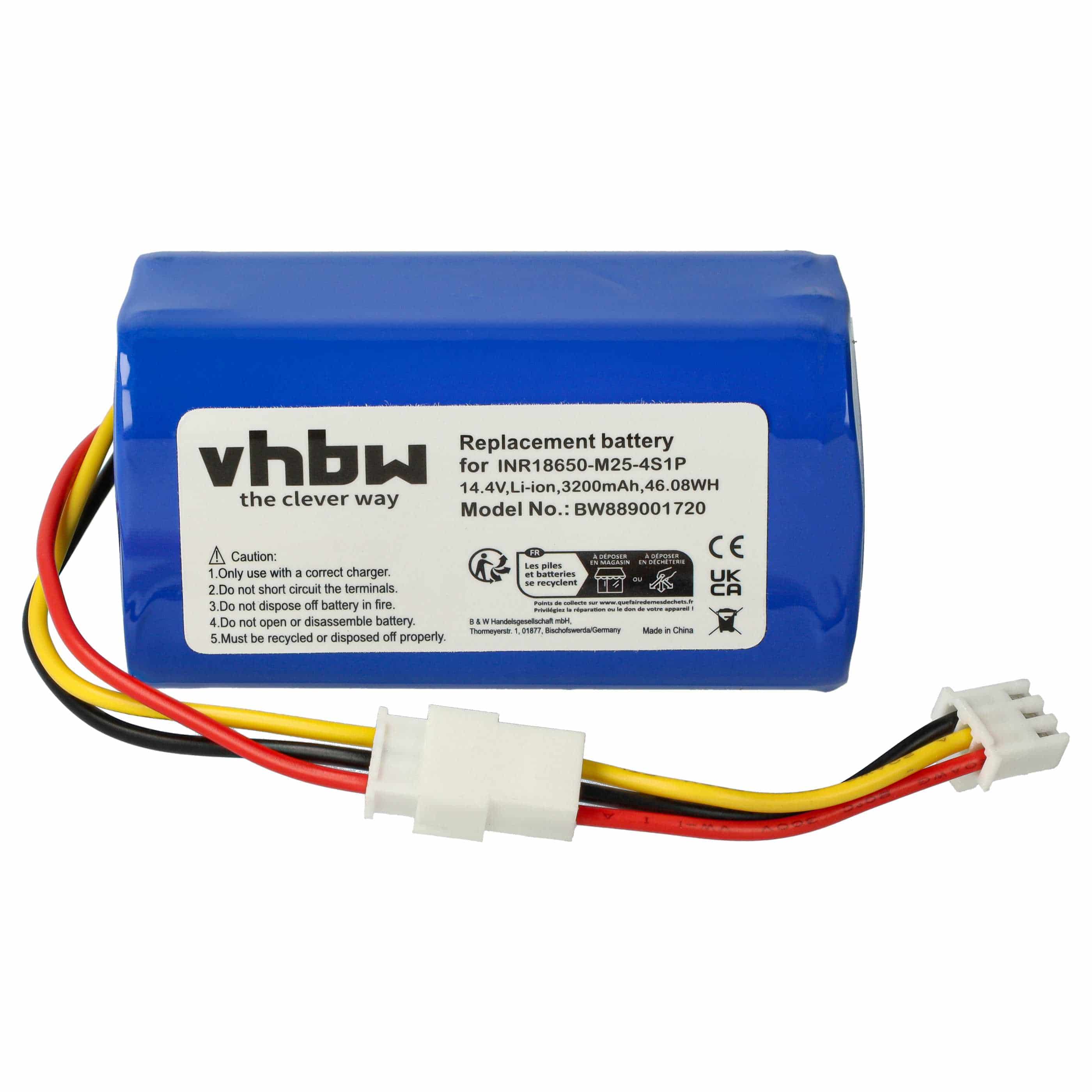 Battery suitable for Proscenic, Robojet 800T etc. 3200mAh, 14.4V, Li-Ion