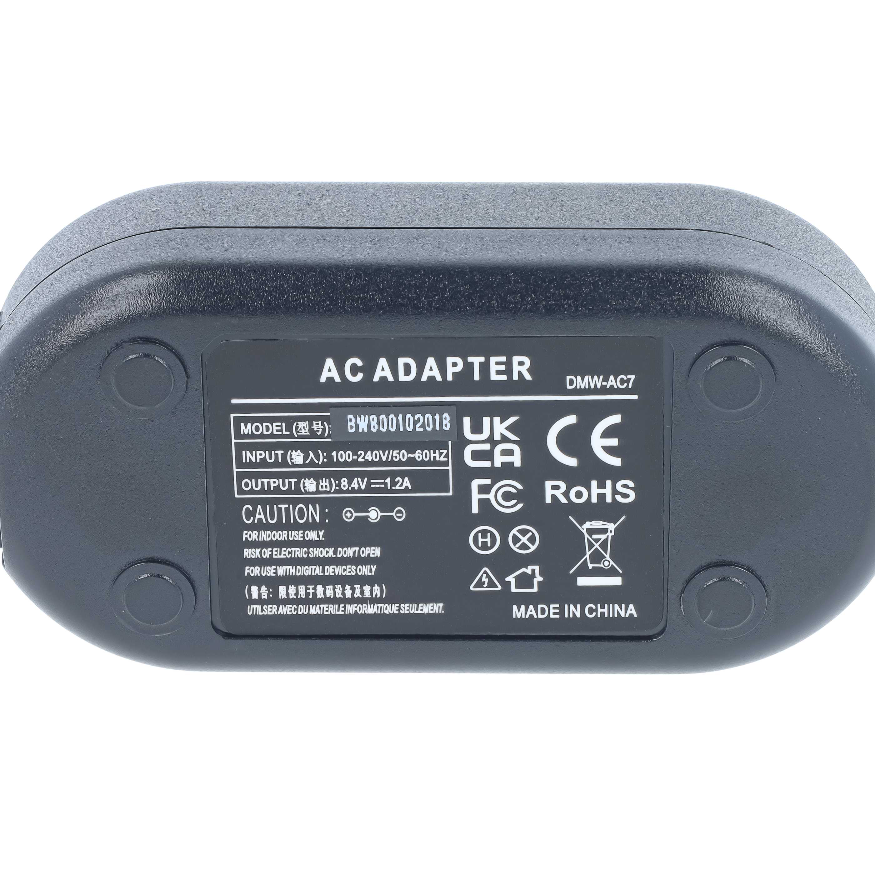 Power Supply replaces DMW-Ac7 for Camera - 2 m, 8.4 V 1.0 A