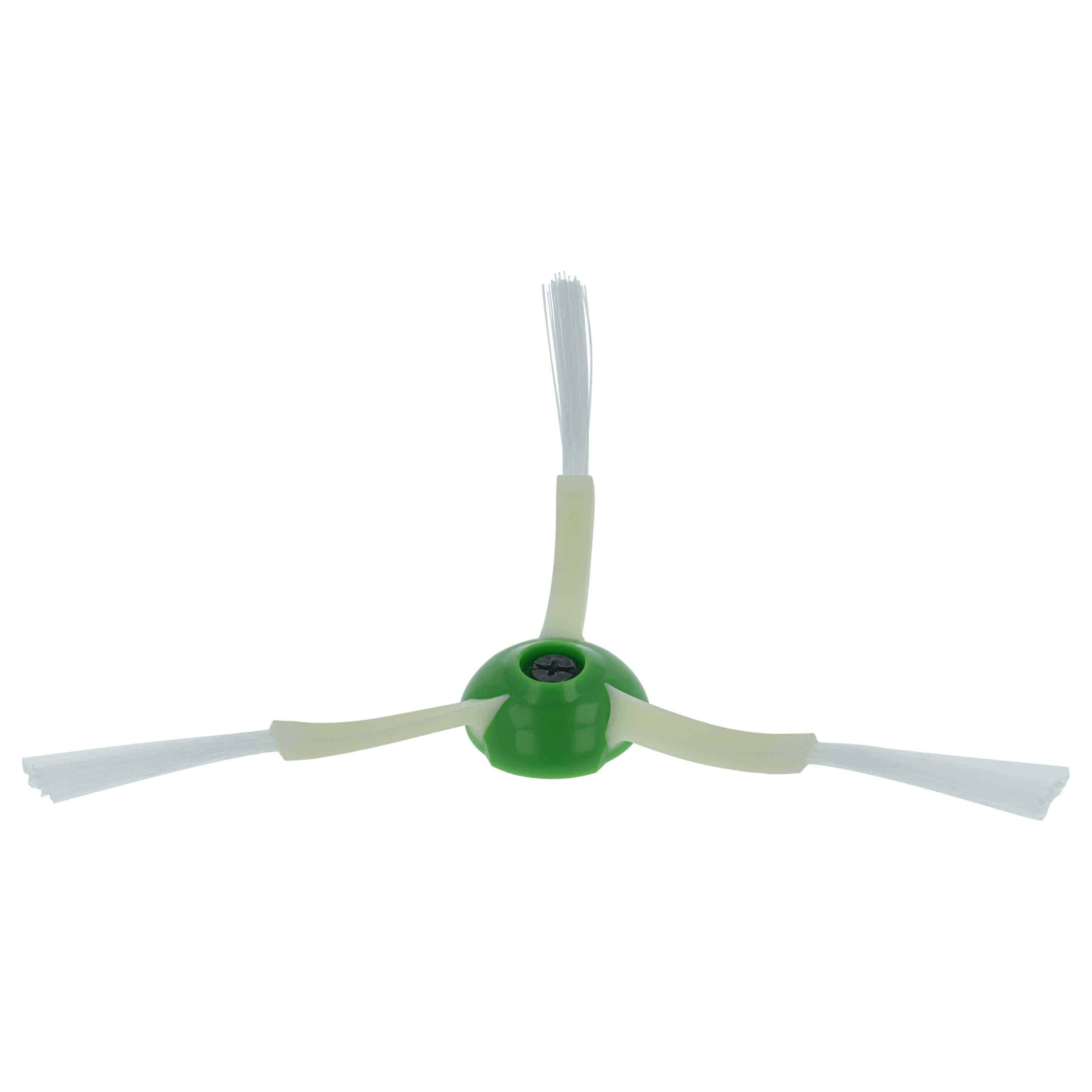 3x Side Brush suitable for iRobot Roomba E5, E6, E7, i7 Robot Vacuum Cleaner - 3-armed, white, green