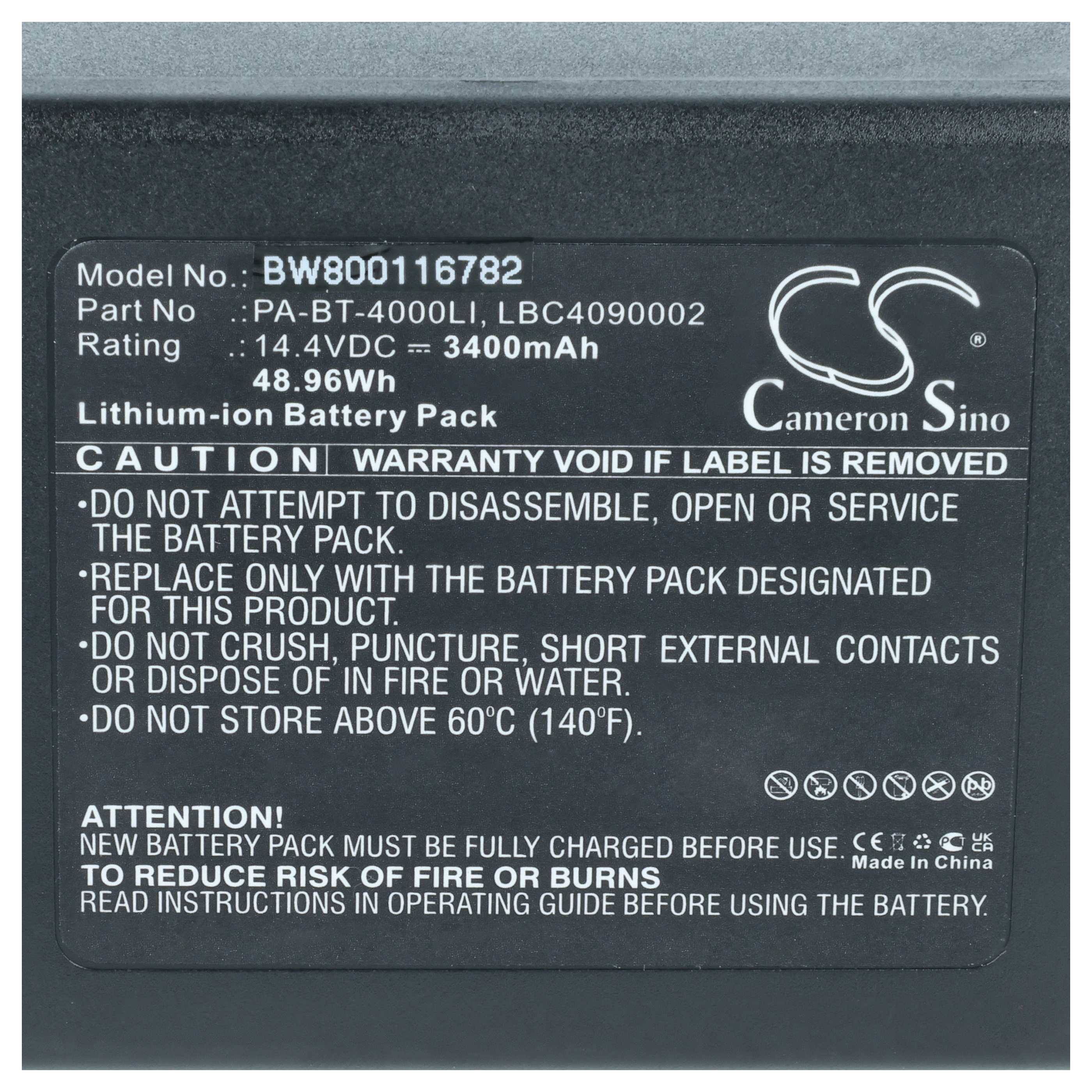 Batería recargable impresora - 3400 mAh 14,4 V Li-Ion