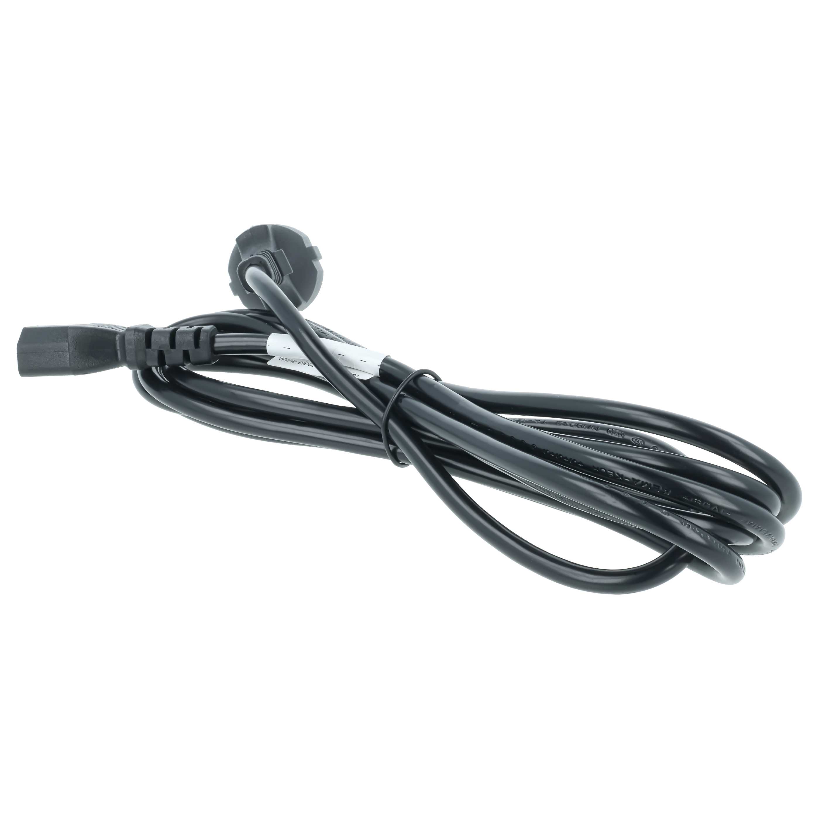 2x C13 Power Cable Euro Plug suitable for Devices e.g. PC Monitor Computer - 3 m