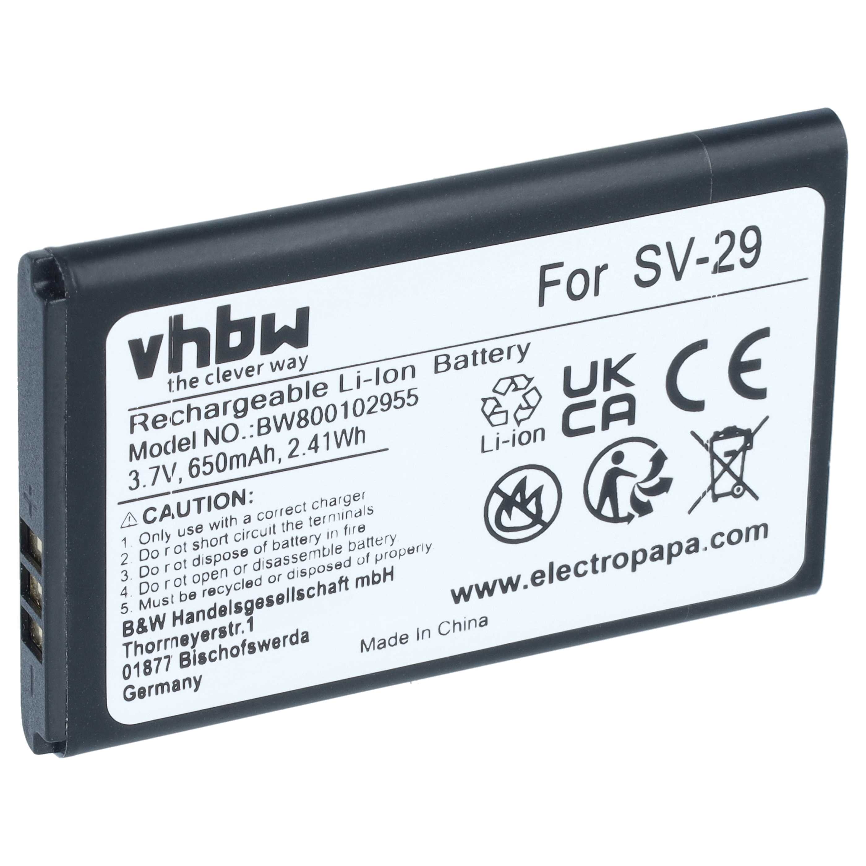 Akku als Ersatz für Swissvoice 043048, C0487, SV20405855 für Swissvoice Telefon - 600mAh 3,7V Li-Ion