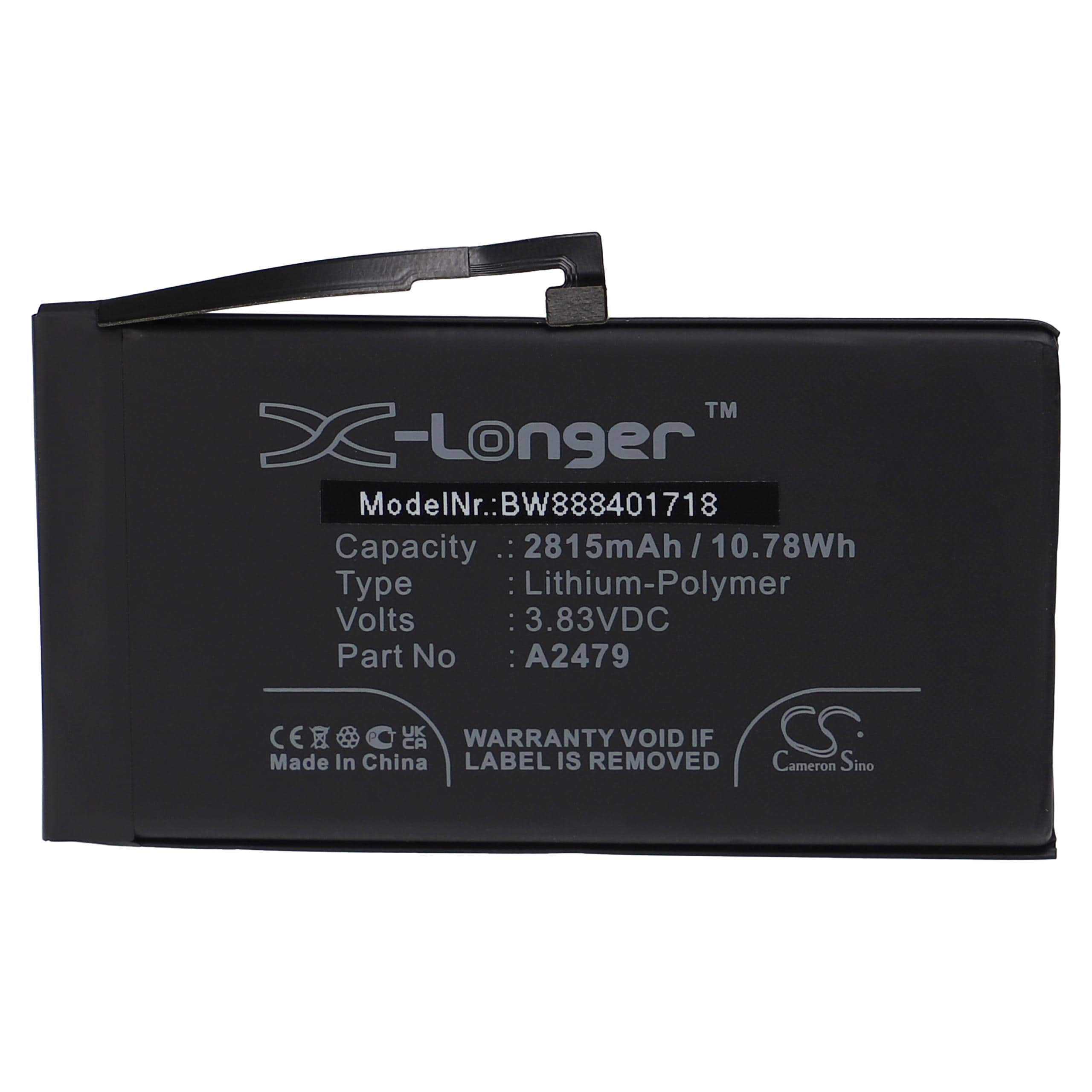 Mobile Phone Battery Replacement for Apple A2479, A2431 - 2815mAh 3.83V Li-polymer