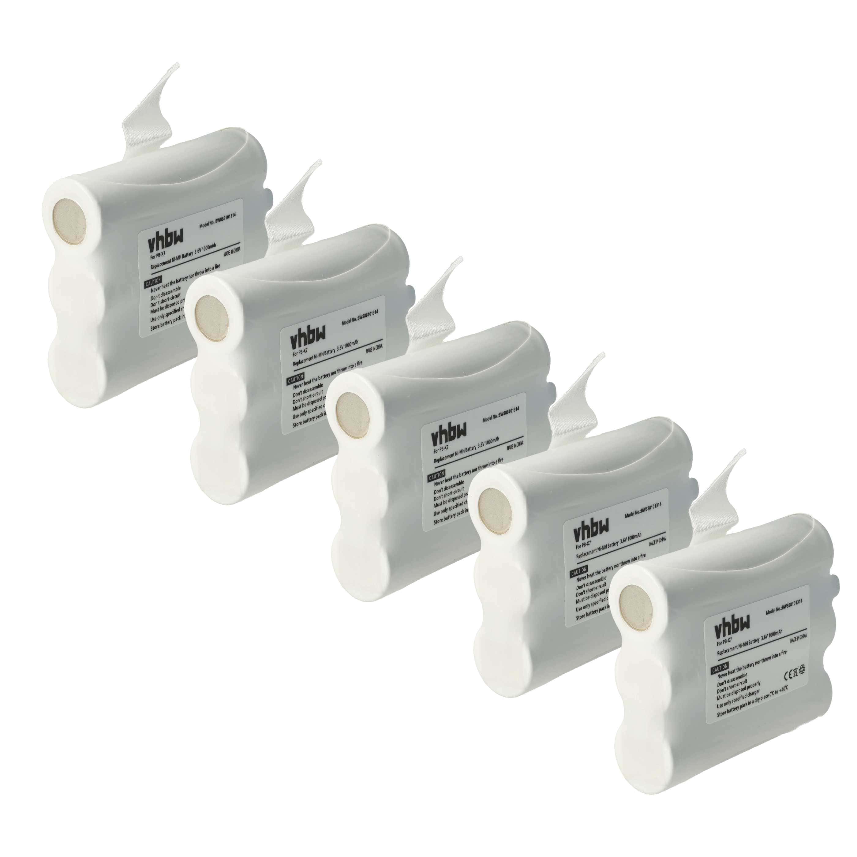 Radio 5x Battery replaces Midland PB-X7 - 1000 mAh 3.6 V NiMH