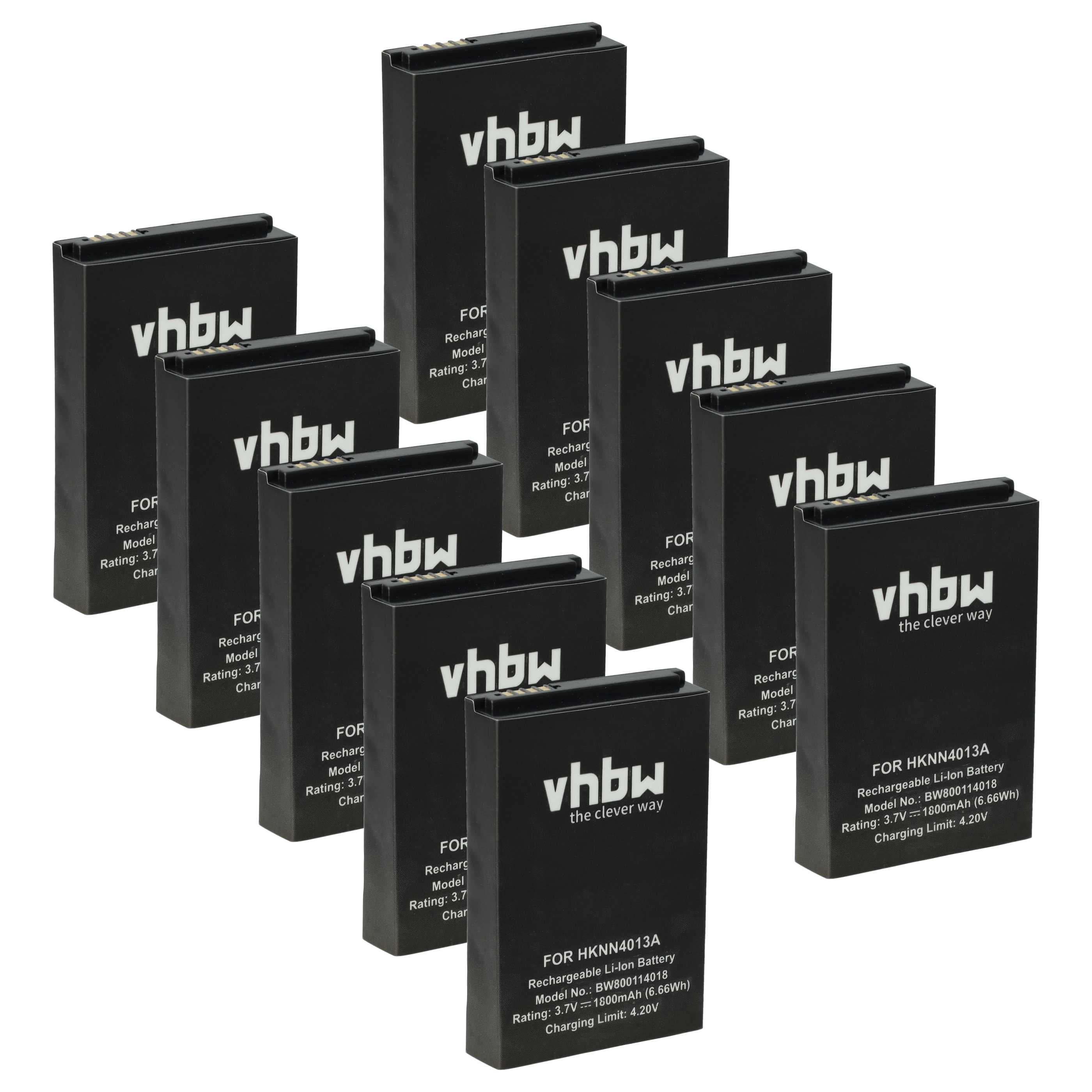 Radio 10x Battery replaces Motorola BT90, HKNN4013A, HKLN4440B, BT110, BT60, HKNN4013B - 1800 mAh 3.7 V Li-Ion