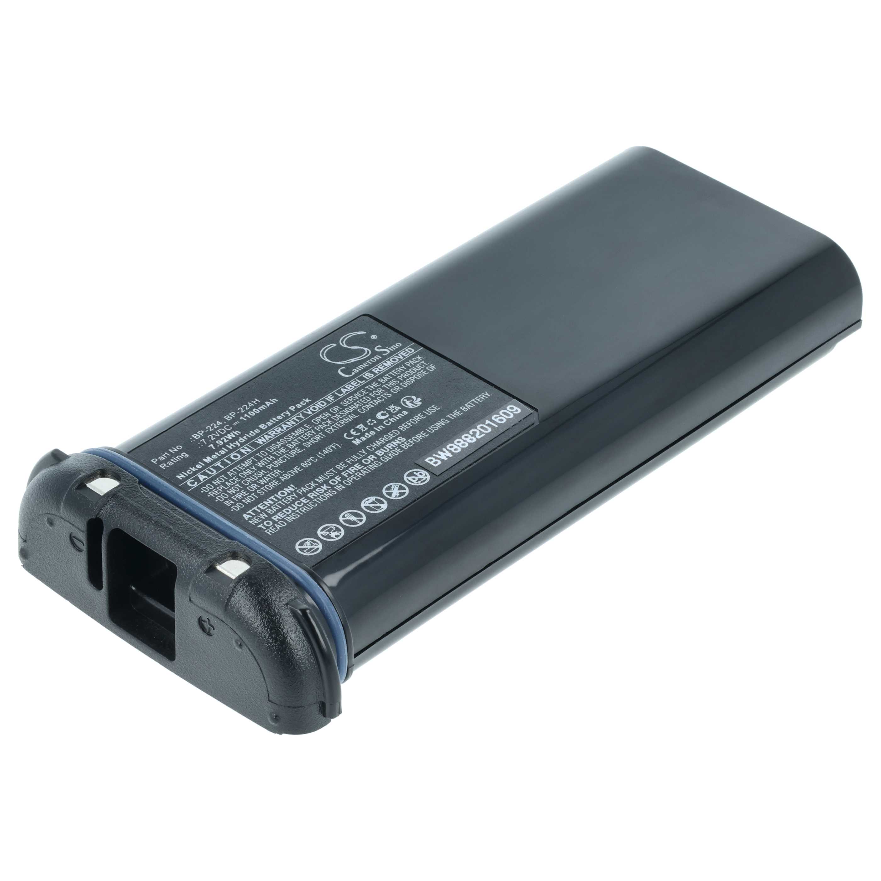 Batteria sostituisce Icom BP-224, BP-224H per dispositivo radio - 1100mAh 7,2V NiMH
