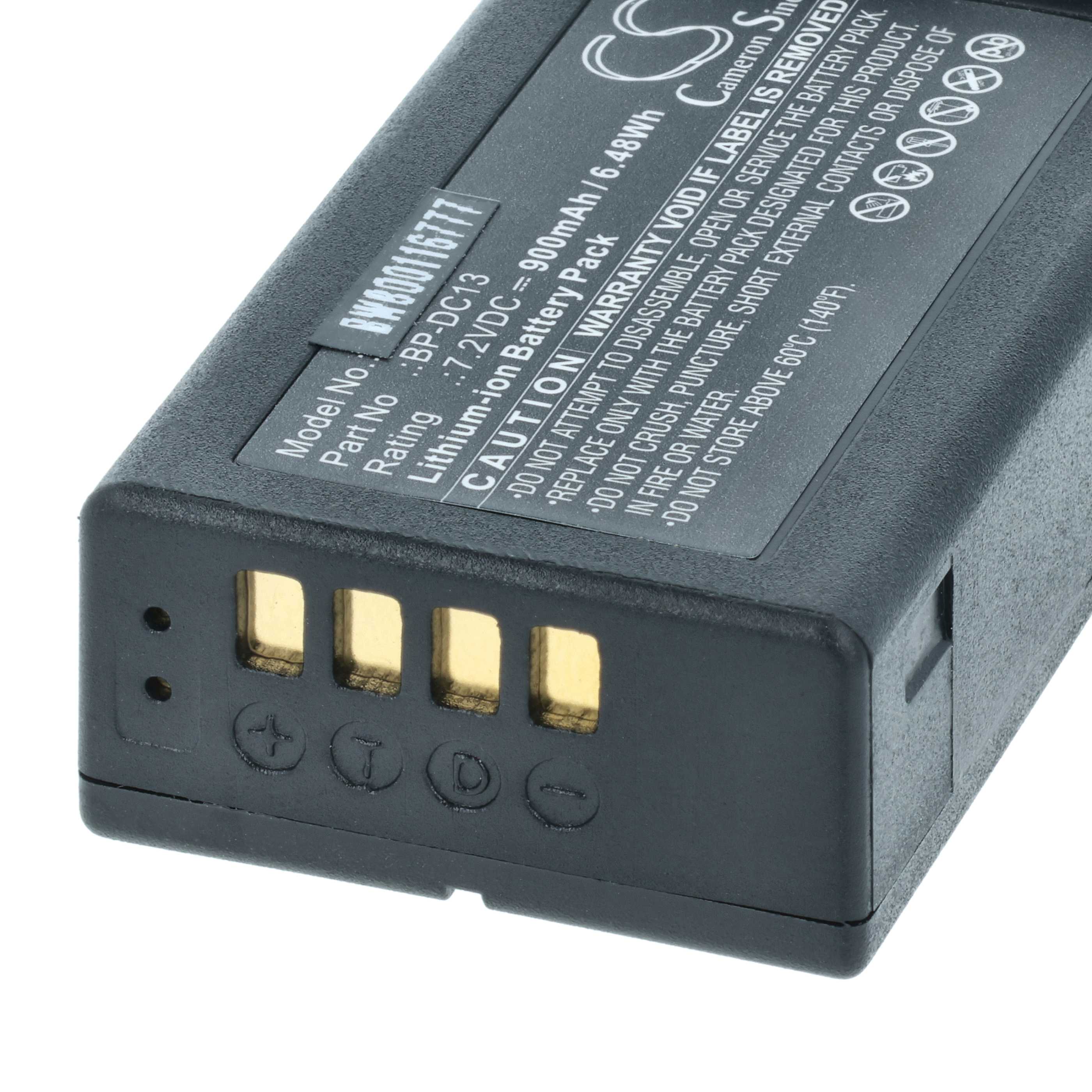 Battery replaces Leica BP-DC13 - 900mAh, 7.2V, Li-Ion