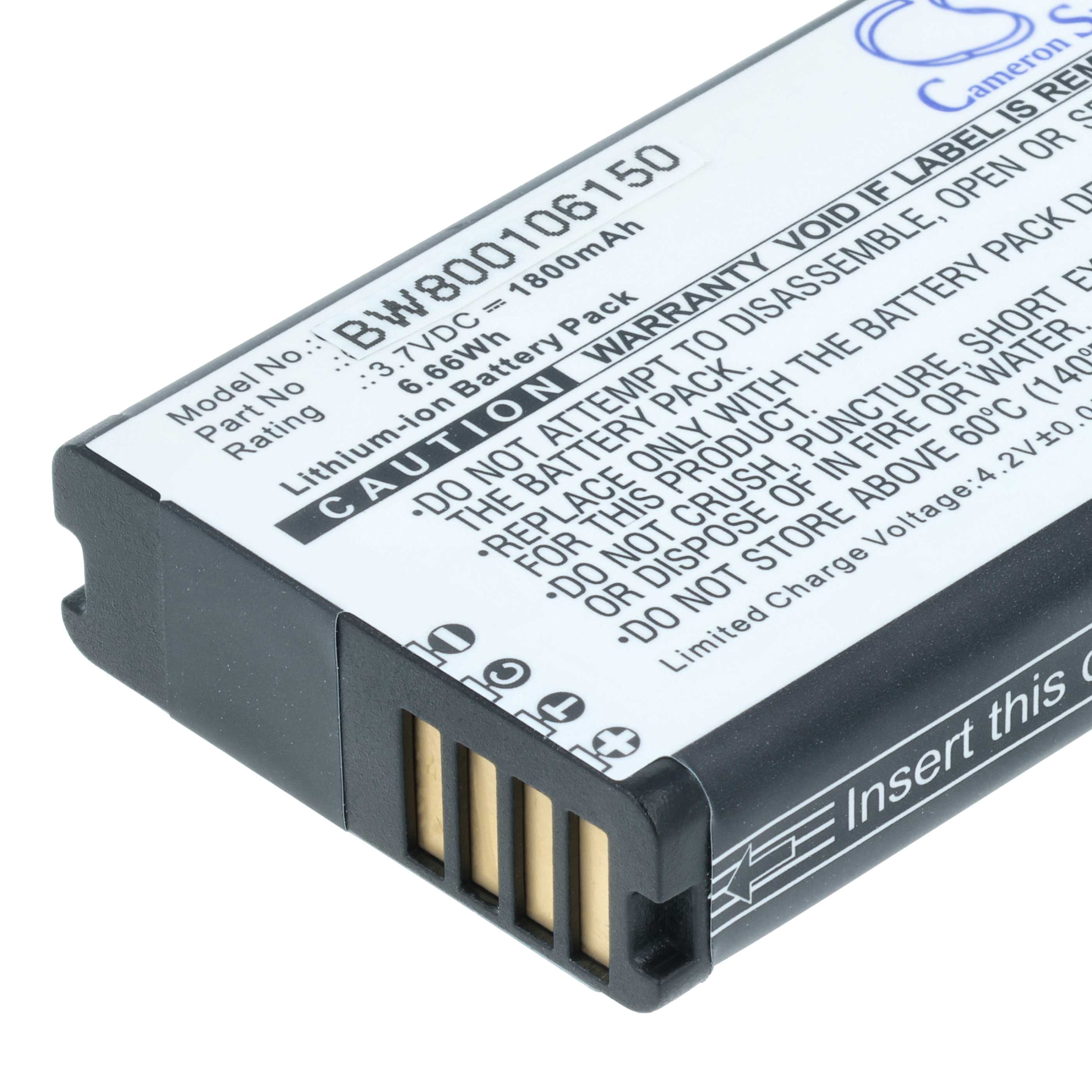 Batería reemplaza Garmin 010-11654-03, 010-11599-00 para videocámara - 1800 mAh 3,7 V Li-Ion