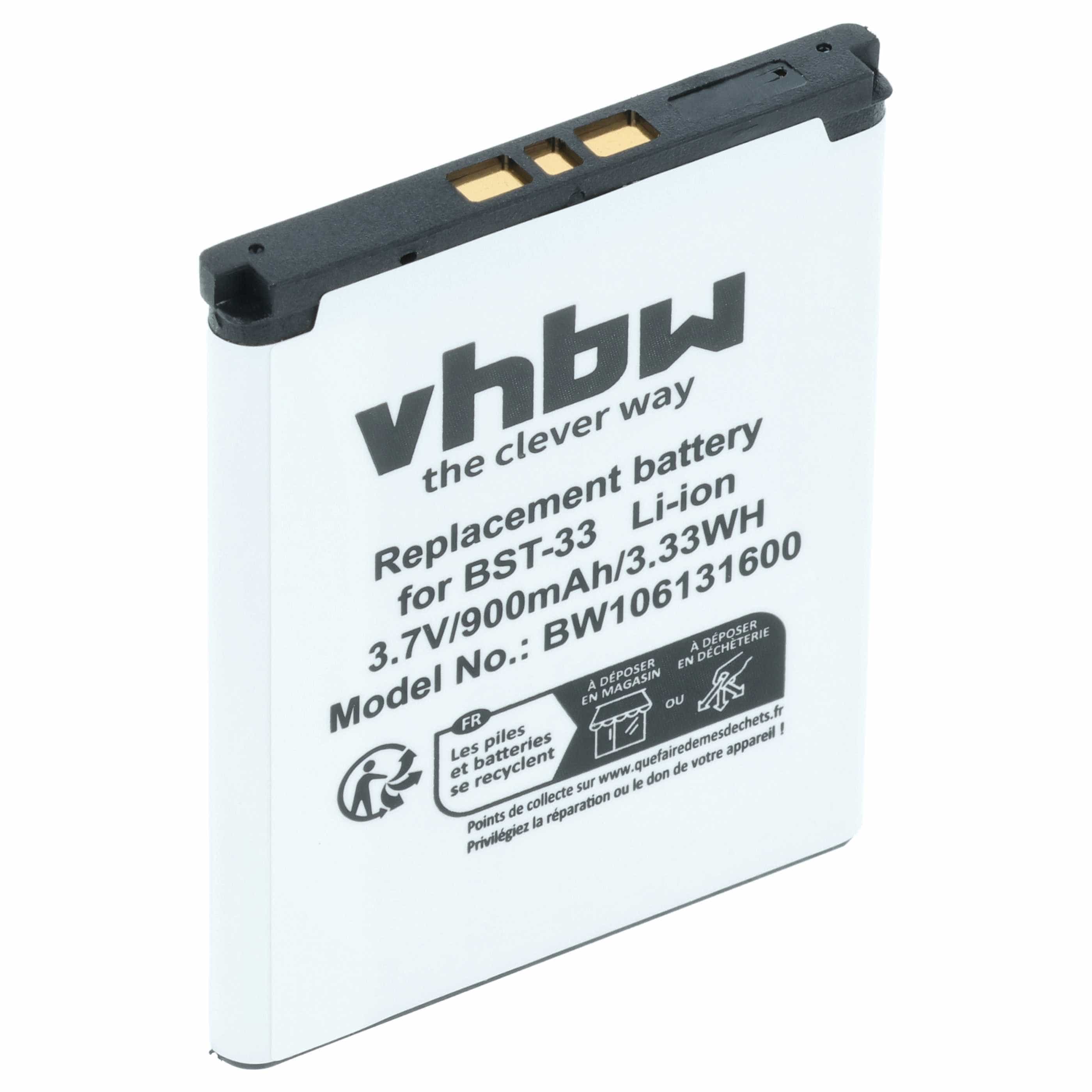 Akumulator do telefonu smartfona zamiennik Sony BST-33 - 900 mAh 3,7 V Li-Ion