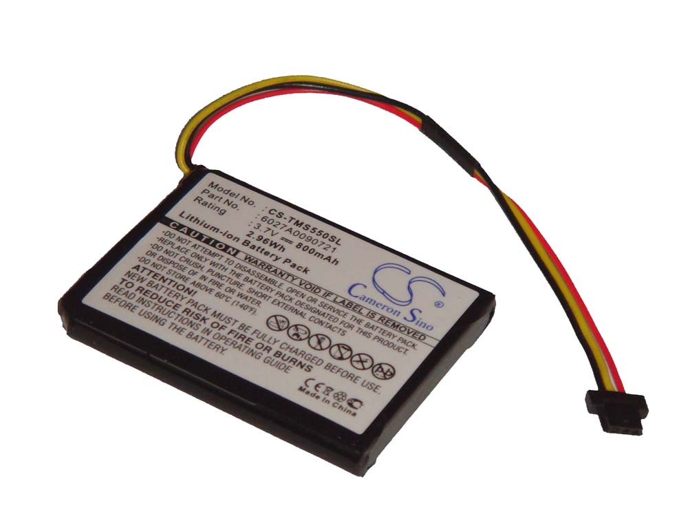 Batterie remplace TomTom 6027A0090721 pour navigation GPS - 800mAh 3,7V Li-ion