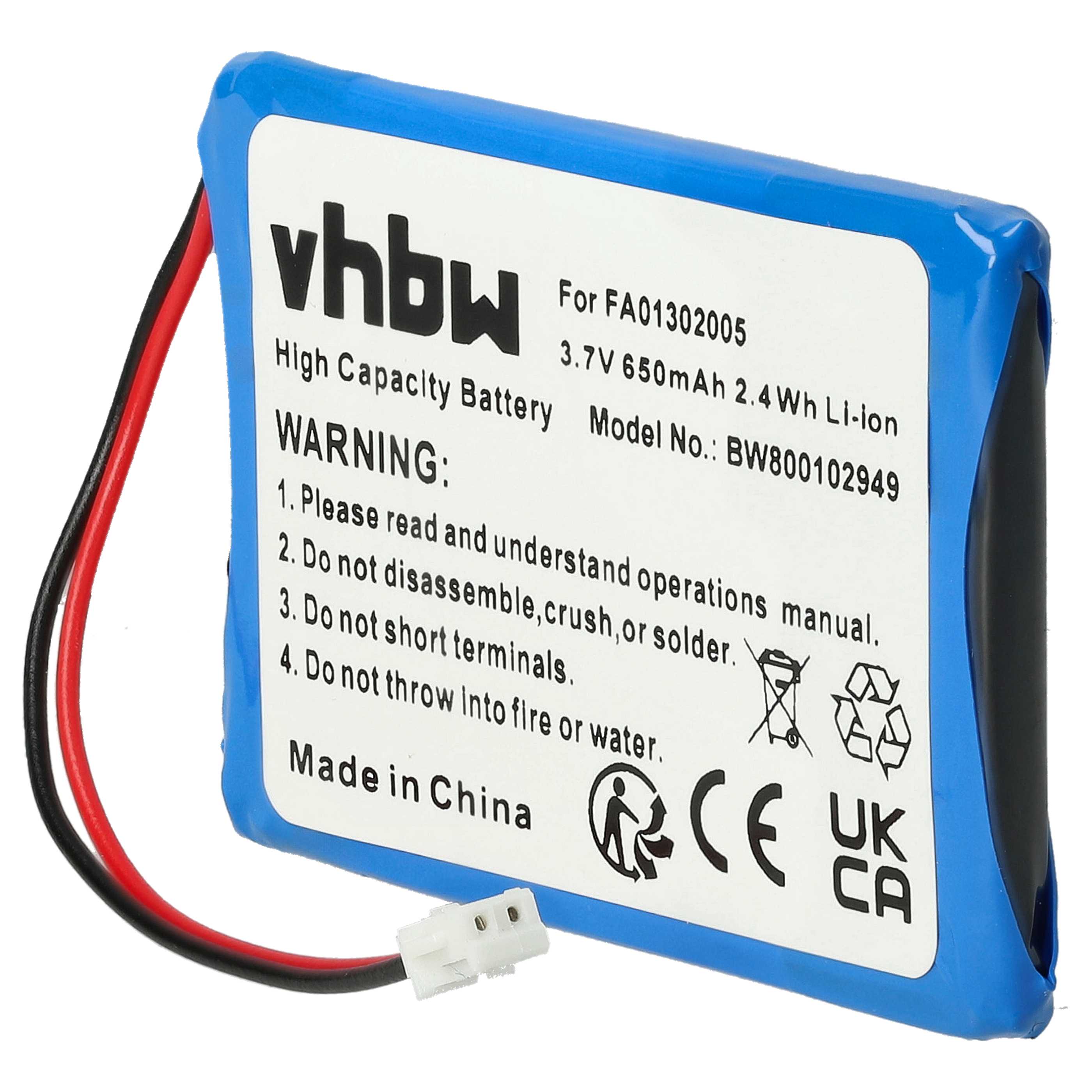 5x Batteries remplace Aastra BKB 201 010/1, FA01302005 pour téléphone Ericsson - 650mAh 3,7V Li-ion