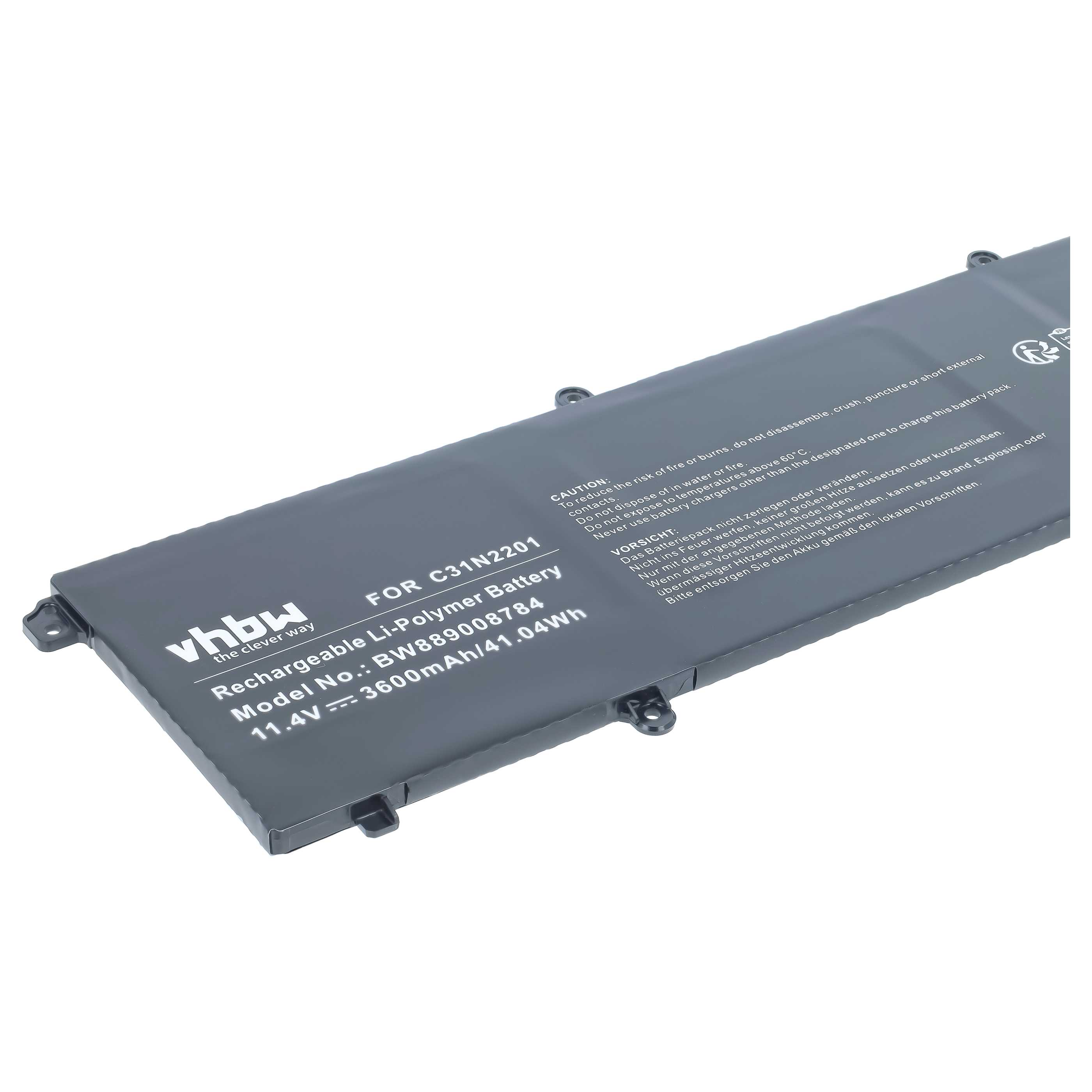 Notebook-Akku als Ersatz für Asus 0B200-04260000, C31N2201 für Asus - 3600mAh 11,4V Li-Polymer
