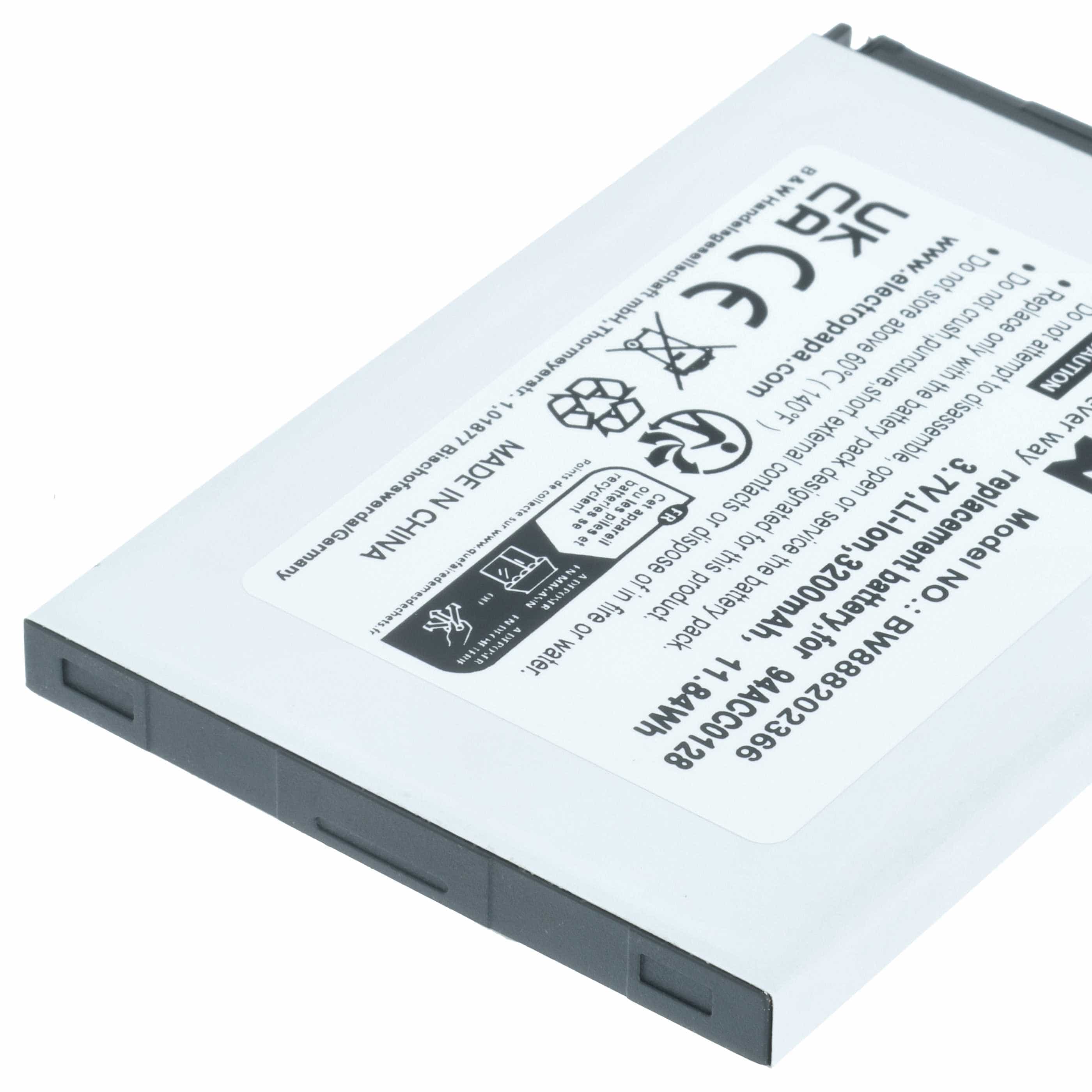Handheld Computer 5x Battery replaces Datalogic BTDL1, 94ACC0129, 94ACC0128, 3H21-00000491 - 3200mAh, 3.8V