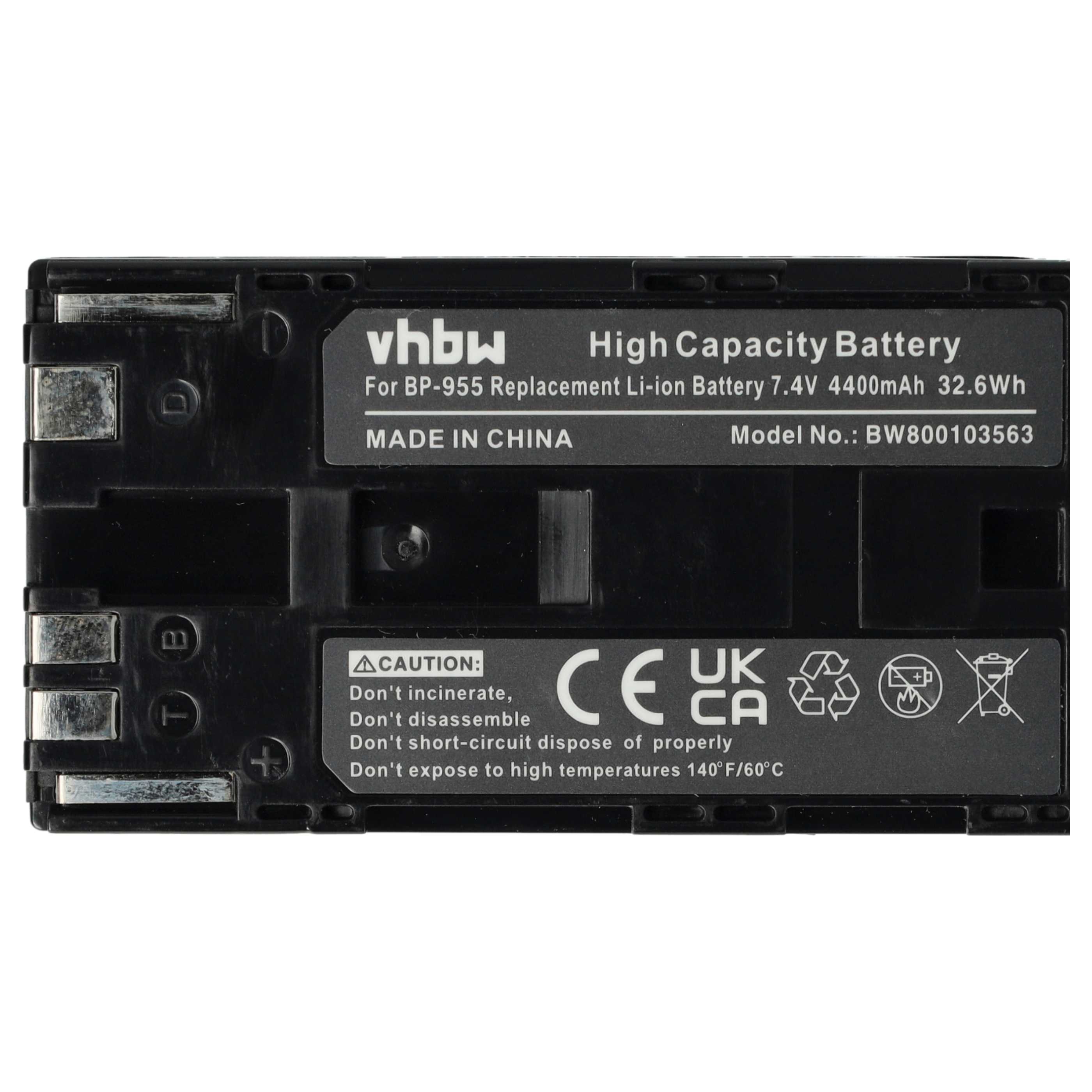 Videocamera 2x Battery replaces Canon BP-955 - 4400 mAh 7.4 V Li-Ion