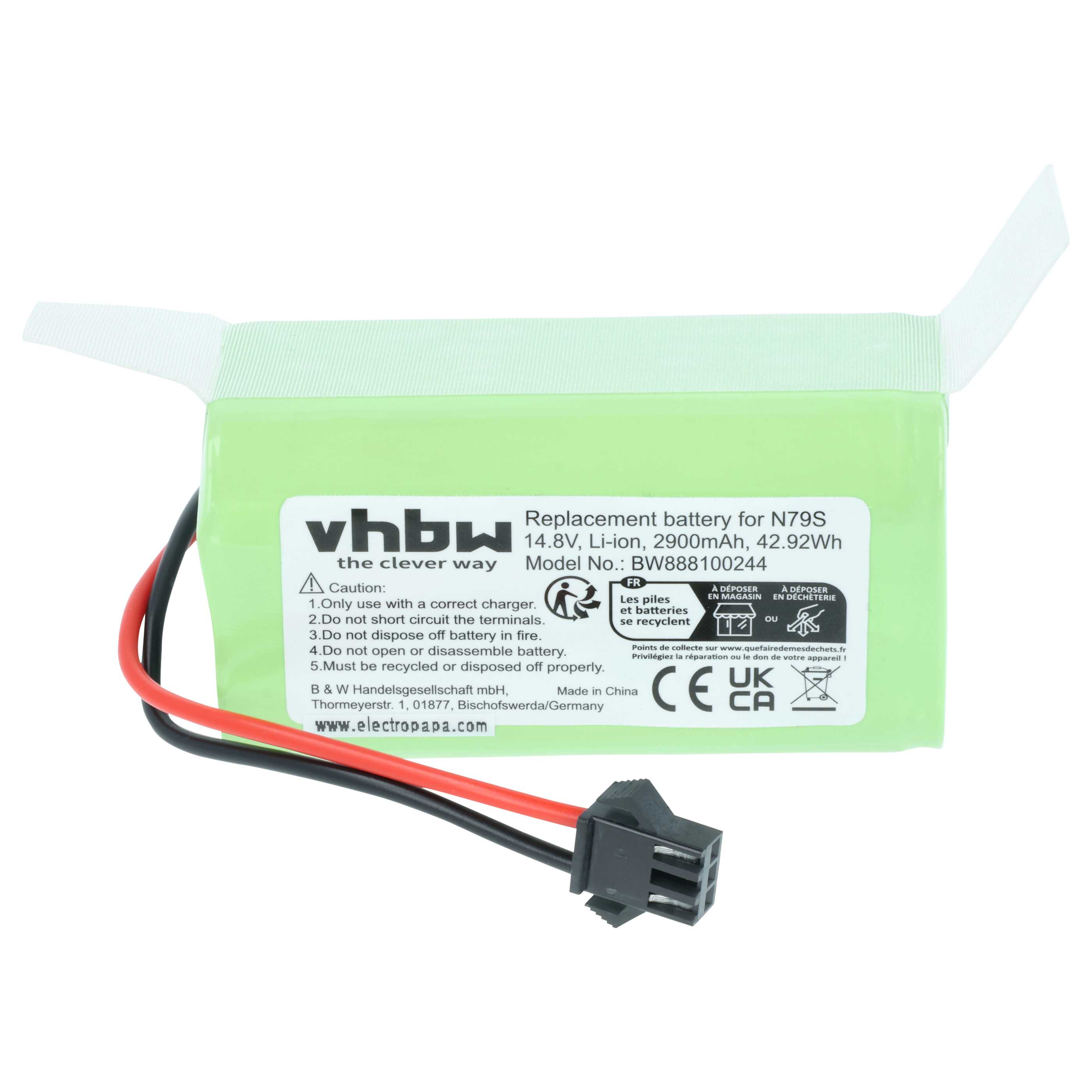 Batteria sostituisce Cecotec CONG1002 per robot aspiratore - 2900mAh 14,8V Li-Ion