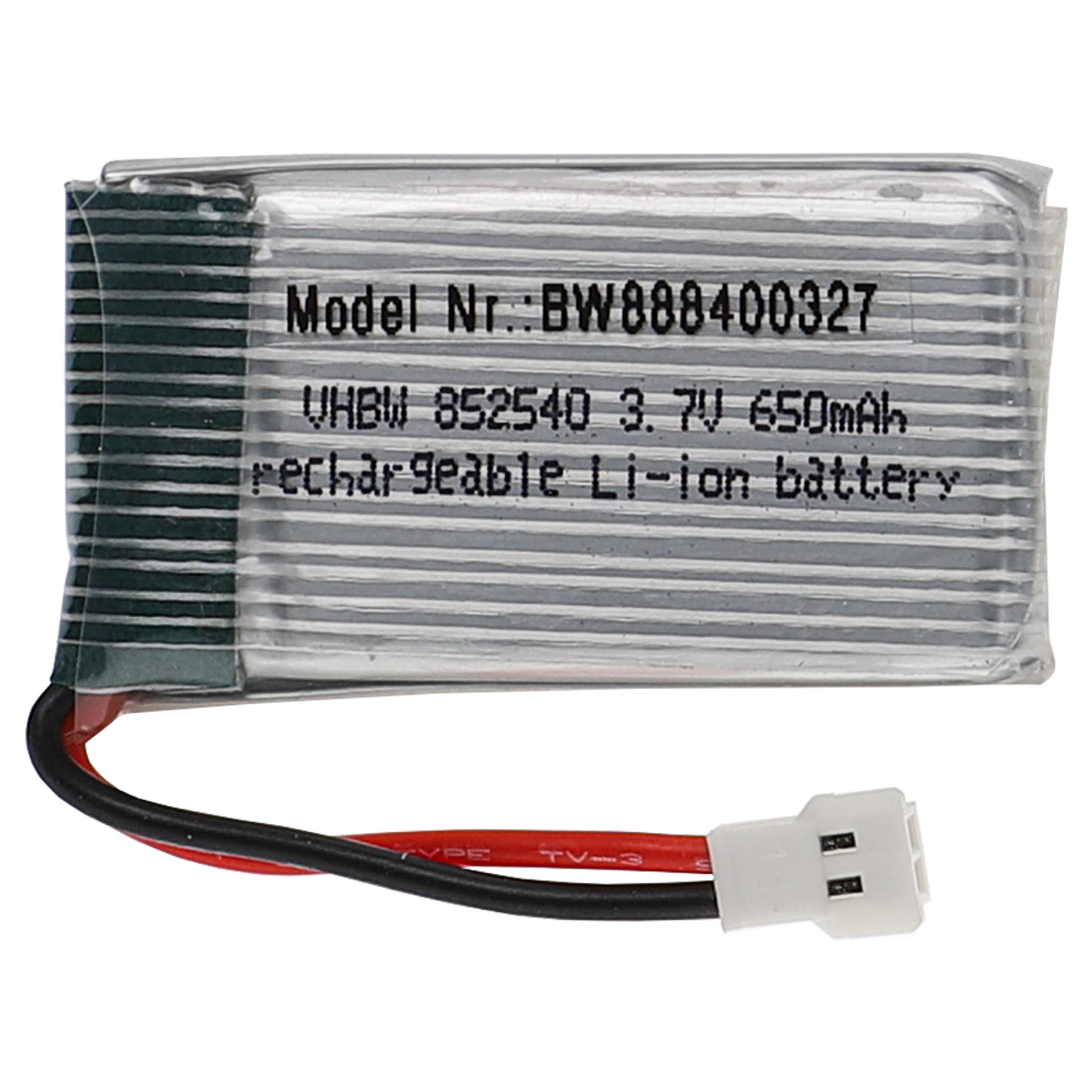 Batería para dispositivos modelismo - 650 mAh 3,7 V Li-poli, XH 2.54 2P