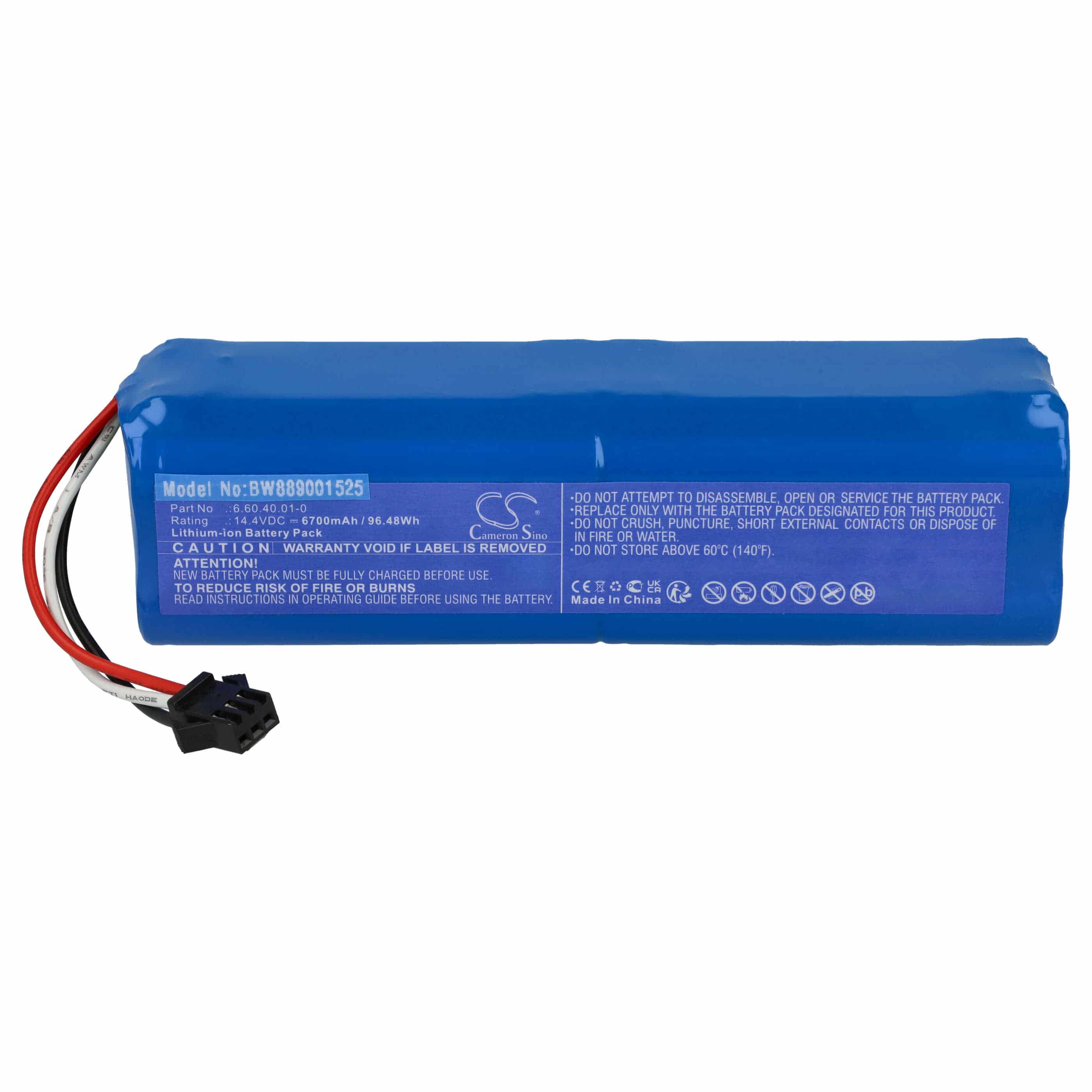 Battery replaces BLAUPUNKT 6.60.40.01-0 for Blaupunkt etc. 6700mAh, 14.4V, Li-Ion