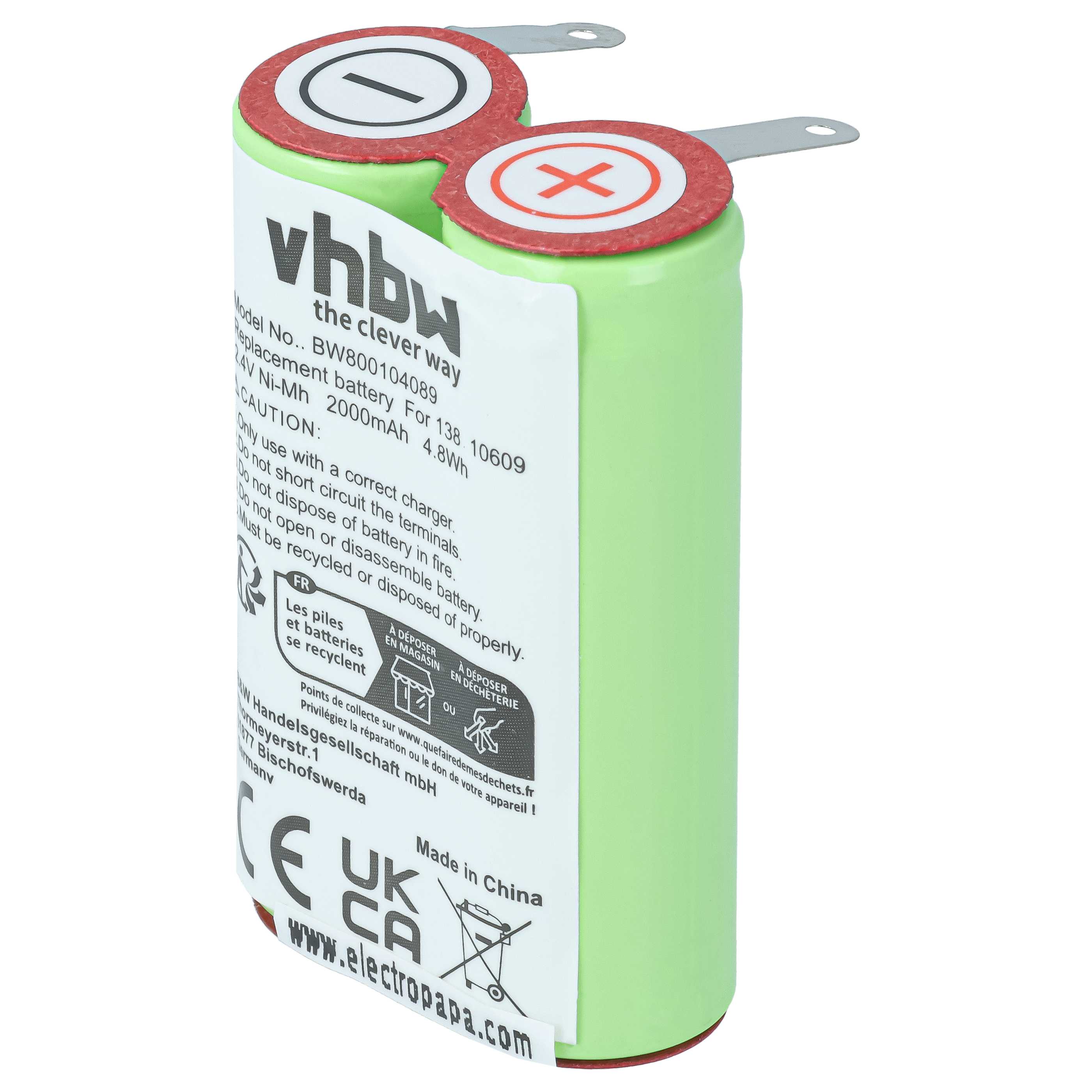 Akumulator do maszynki do strzyżenia zamiennik 138 10609 - 2000 mAh 2,4 V NiMH