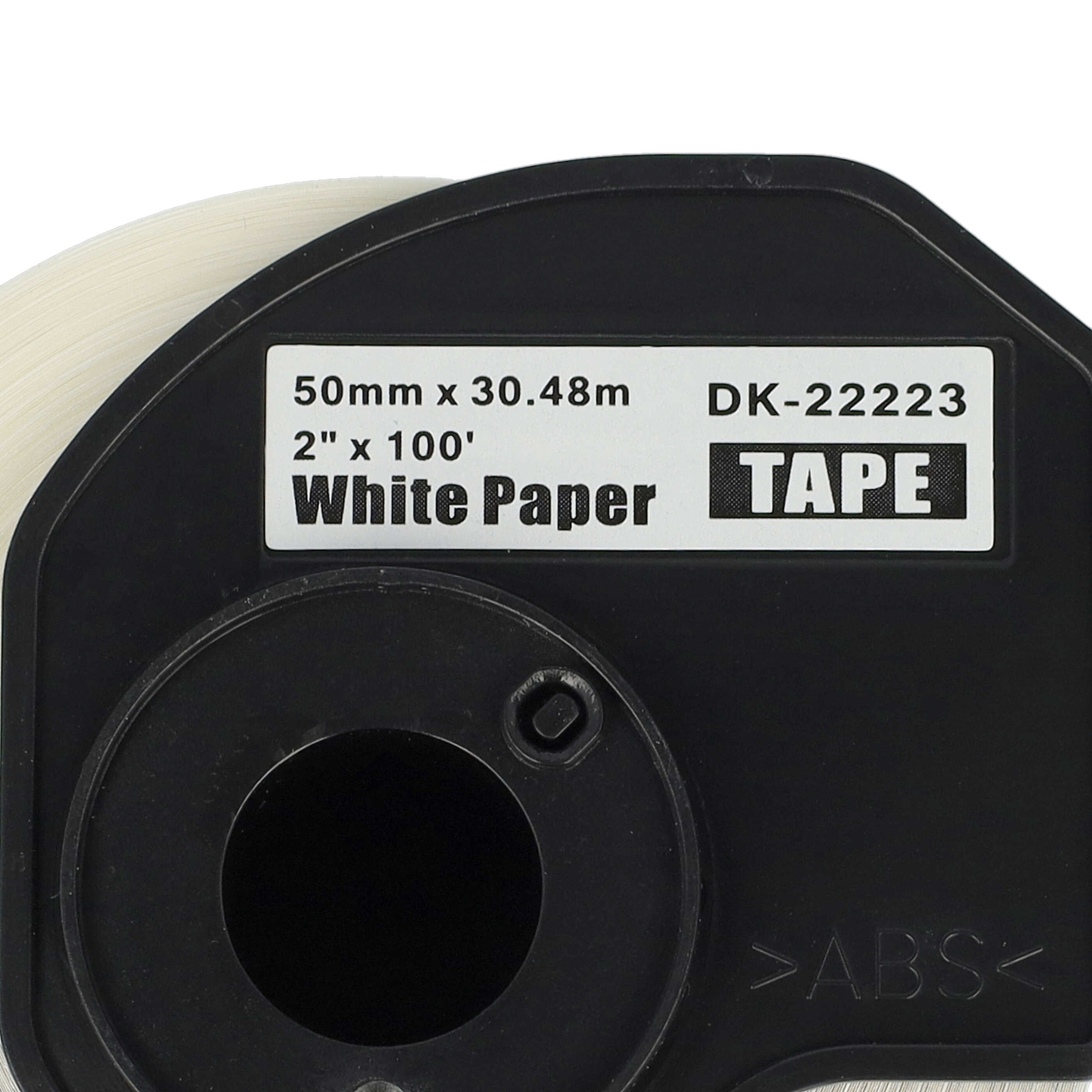 5x Rotolo etichette sostituisce Brother DK-22223 per etichettatrice - Premium 50mm x 30,48m + supporto