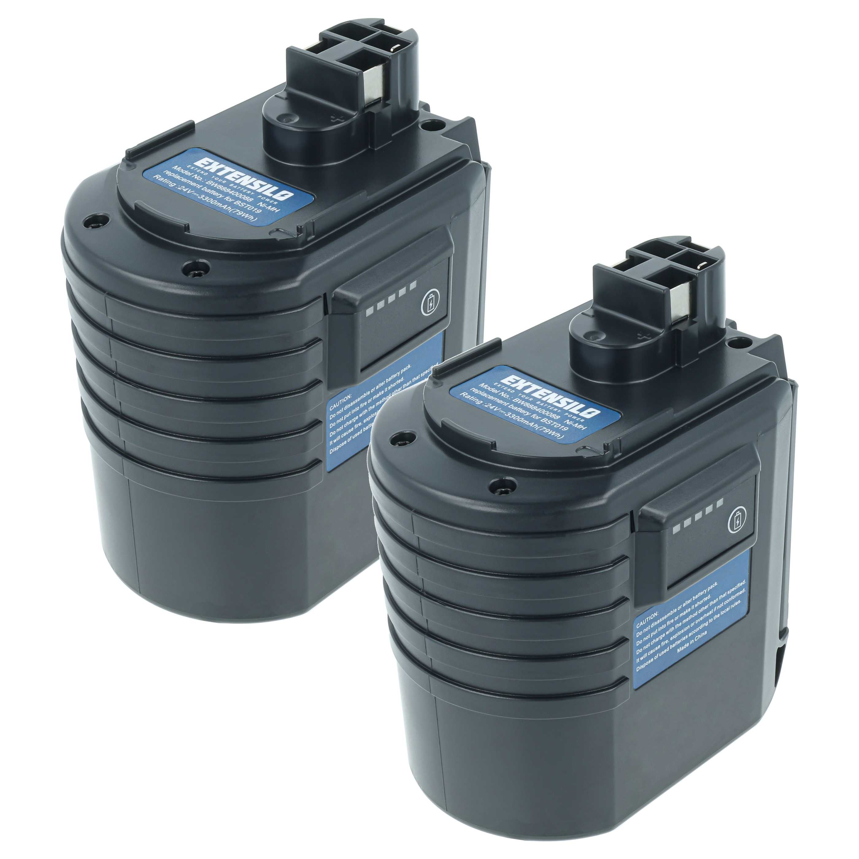 Akku (2x Stück) 24V als Ersatz für Bosch 2 607 335 082, 1617334082, 2607335082, 2607335083 - 3,3Ah, NiMH