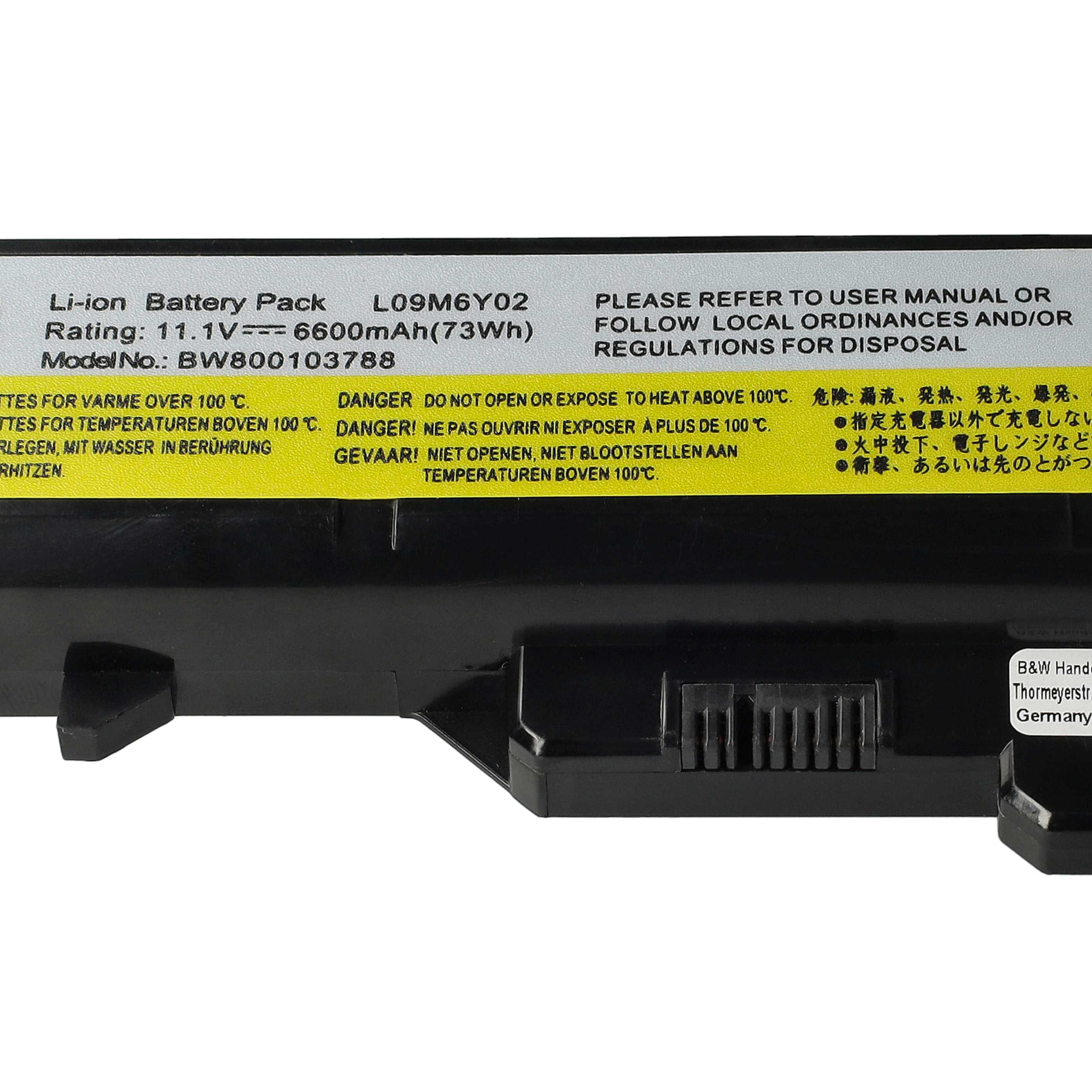 Akumulator do laptopa zamiennik IBM / Lenovo 121000938, 121000937, 121000935 - 6600 mAh 11,1 V Li-Ion, czarny